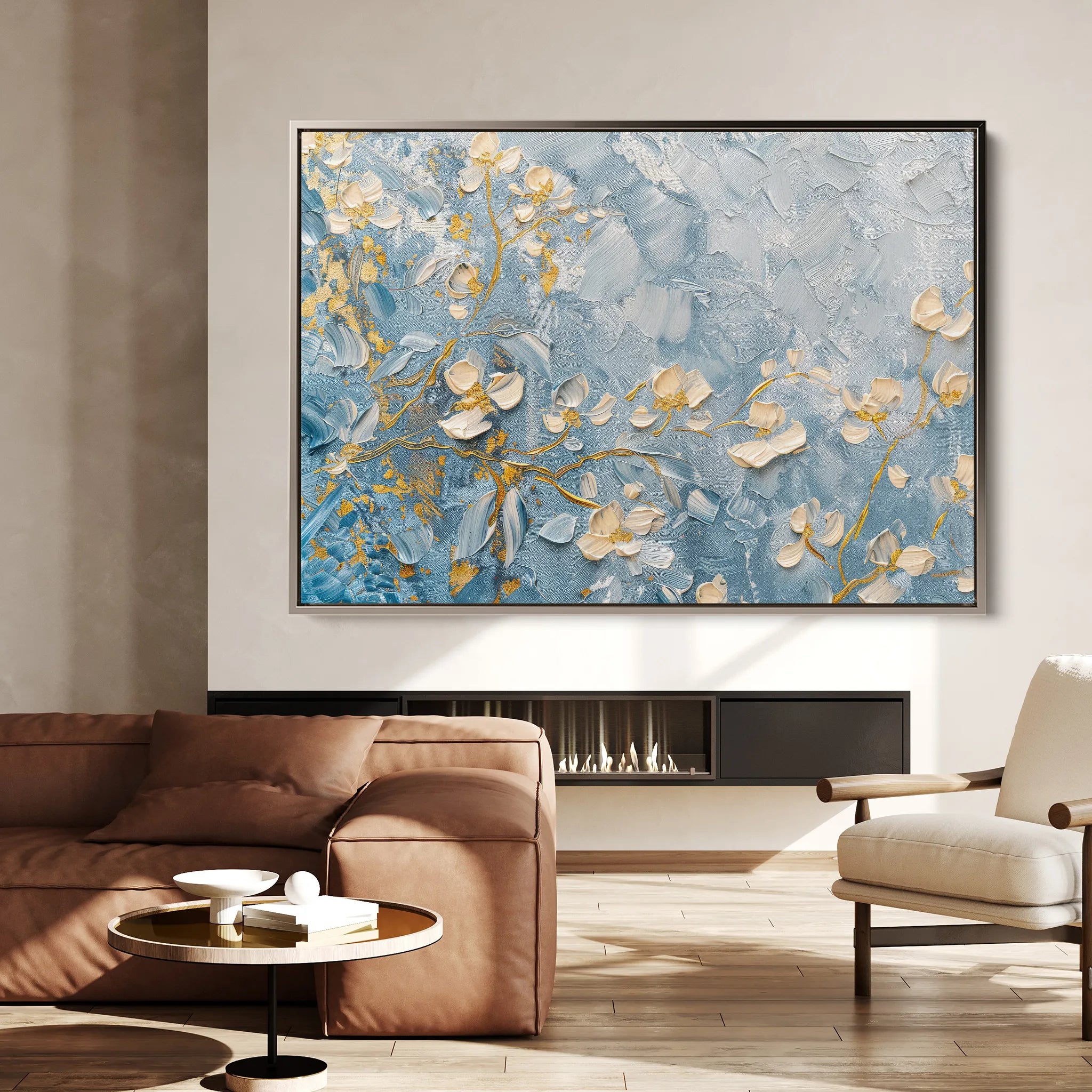 Floral 502 Canvas Art 18" x 24" / 45 x 60 cm / Black