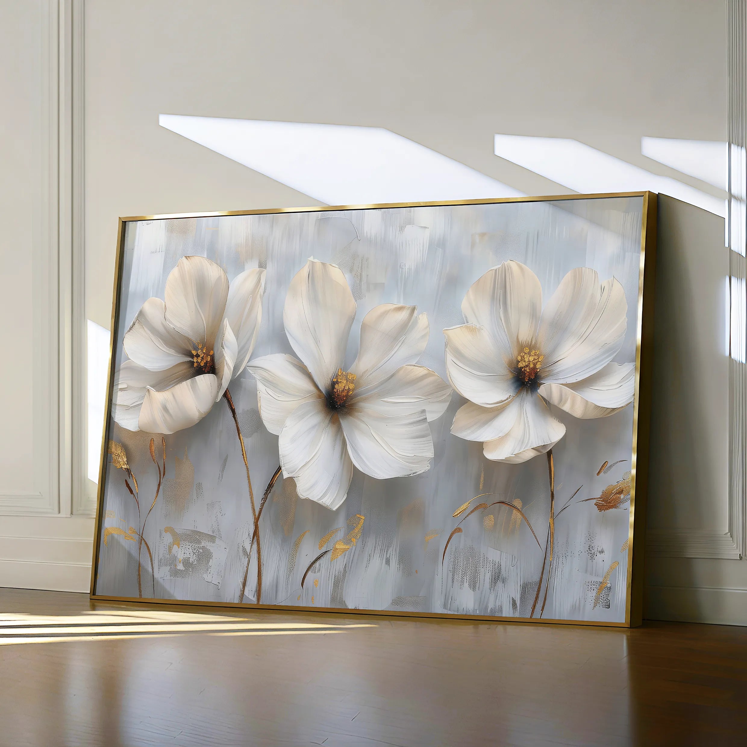 Floral 503 Canvas Art 18" x 24" / 45 x 60 cm / Black
