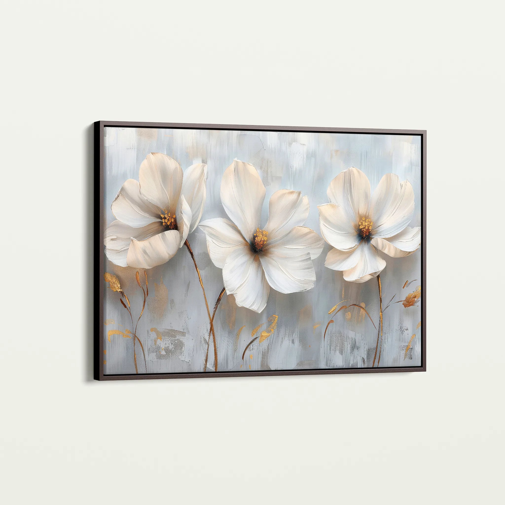 Floral 503 Canvas Art 18" x 24" / 45 x 60 cm / Black