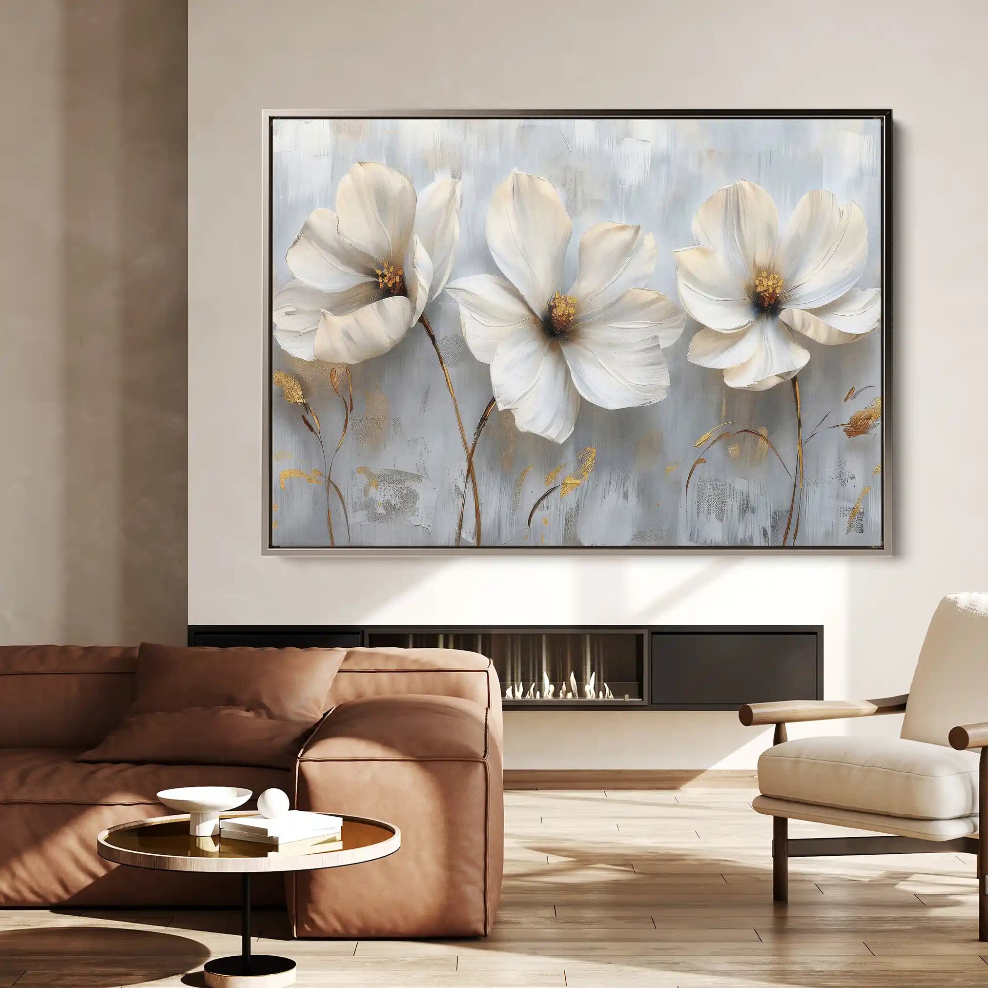 Floral 503 Canvas Art 60 x 40 cm / Black
