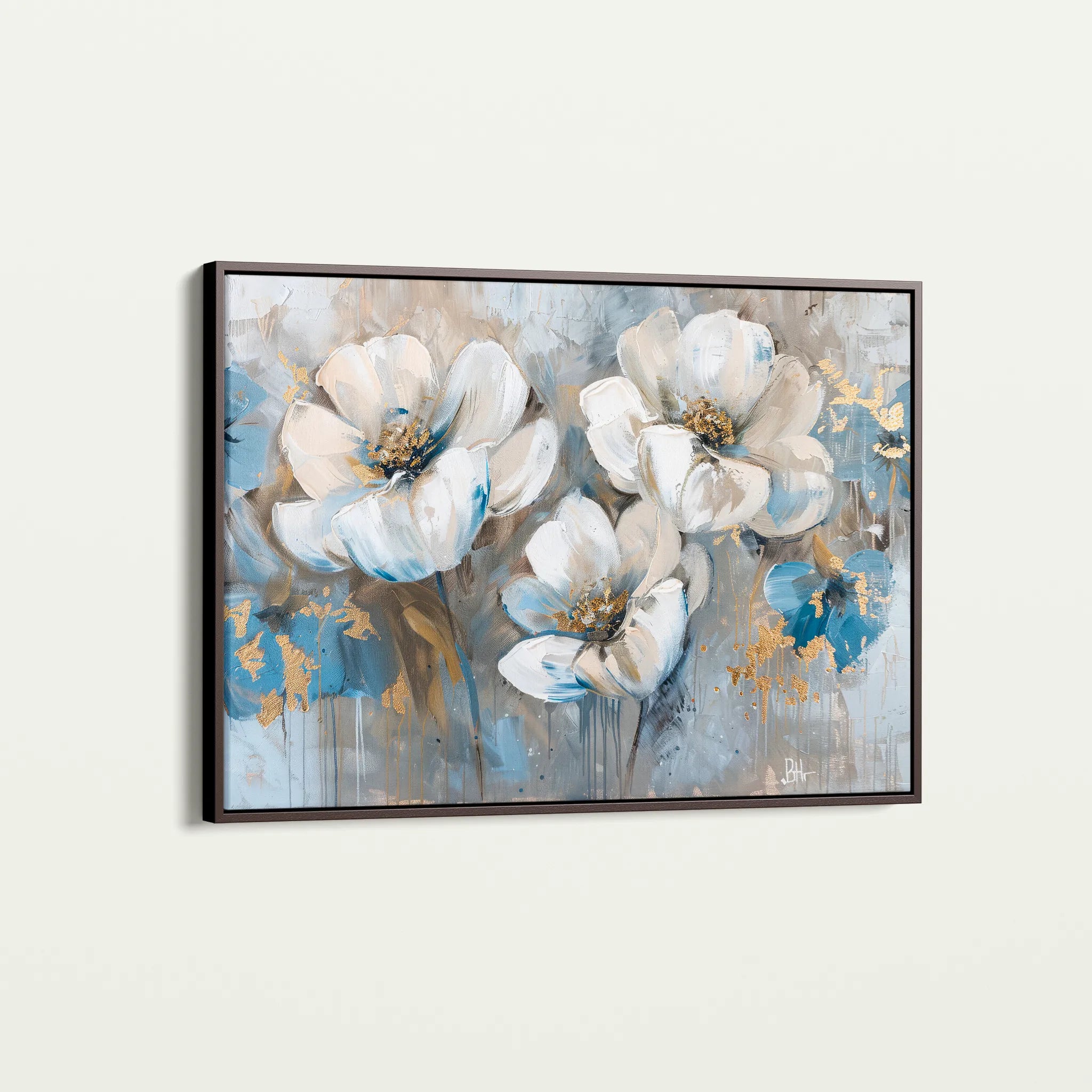 Floral 505 Canvas Art 18" x 24" / 45 x 60 cm / Black