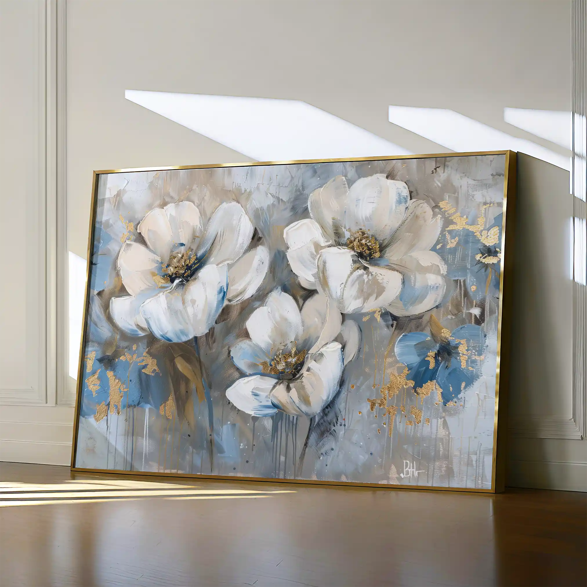 Floral 505 Canvas Art 60 x 40 cm / Black