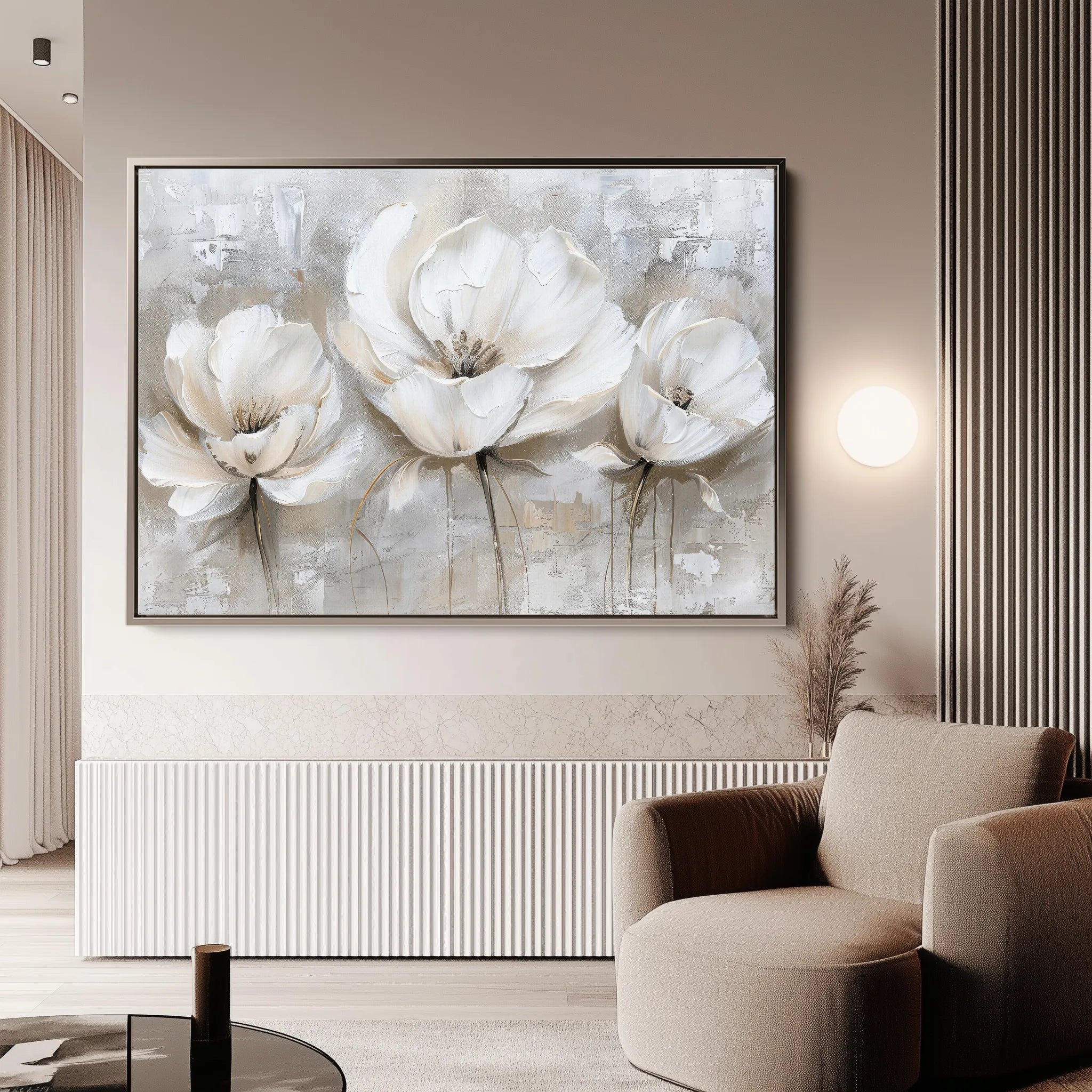 Floral 506 Canvas Art 18" x 24" / 45 x 60 cm / Black