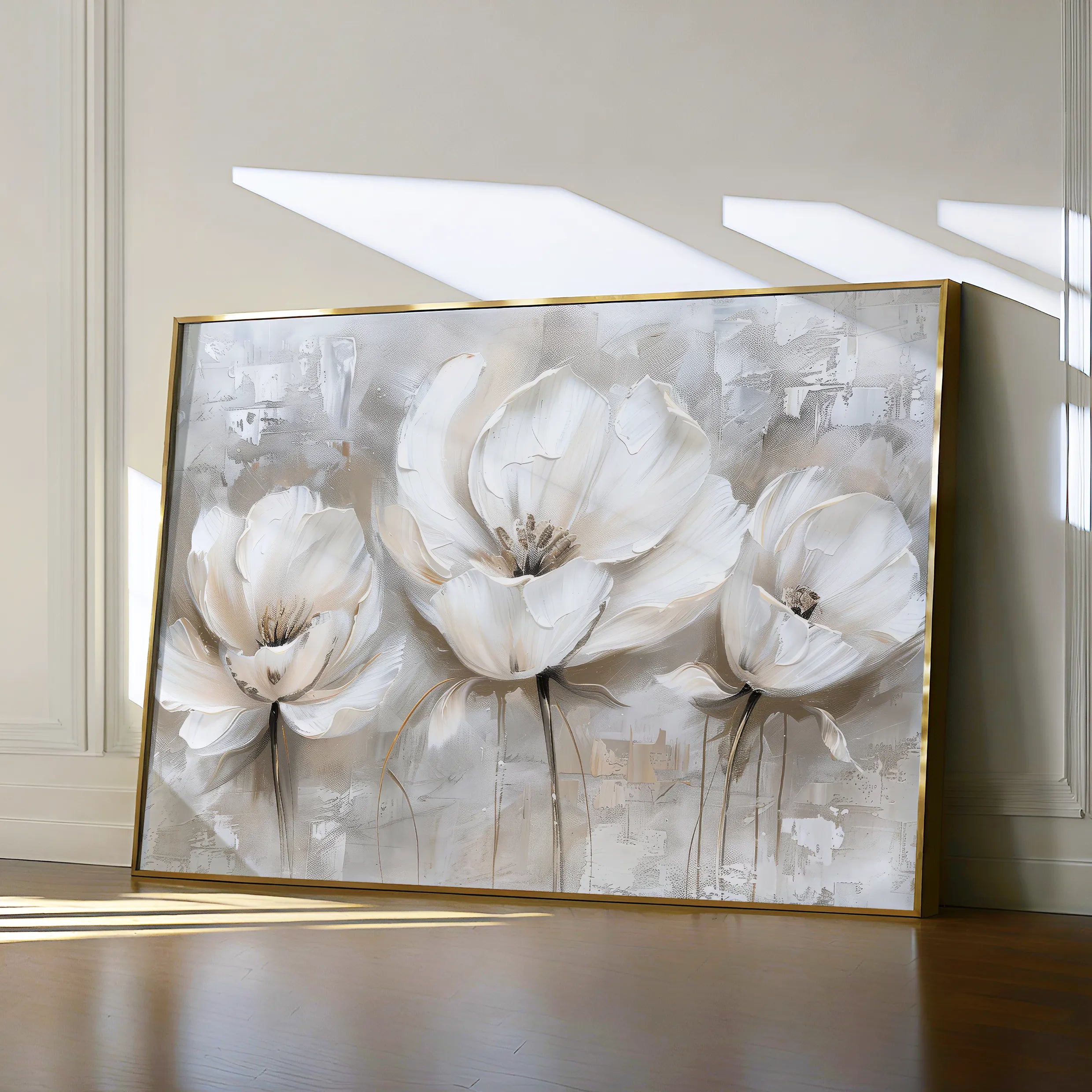 Floral 506 Canvas Art 18" x 24" / 45 x 60 cm / Black