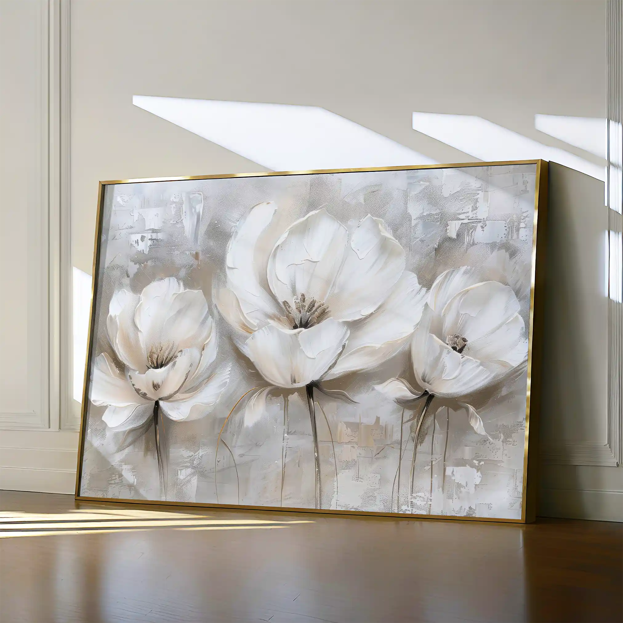 Floral 506 Canvas Art 60 x 40 cm / Black