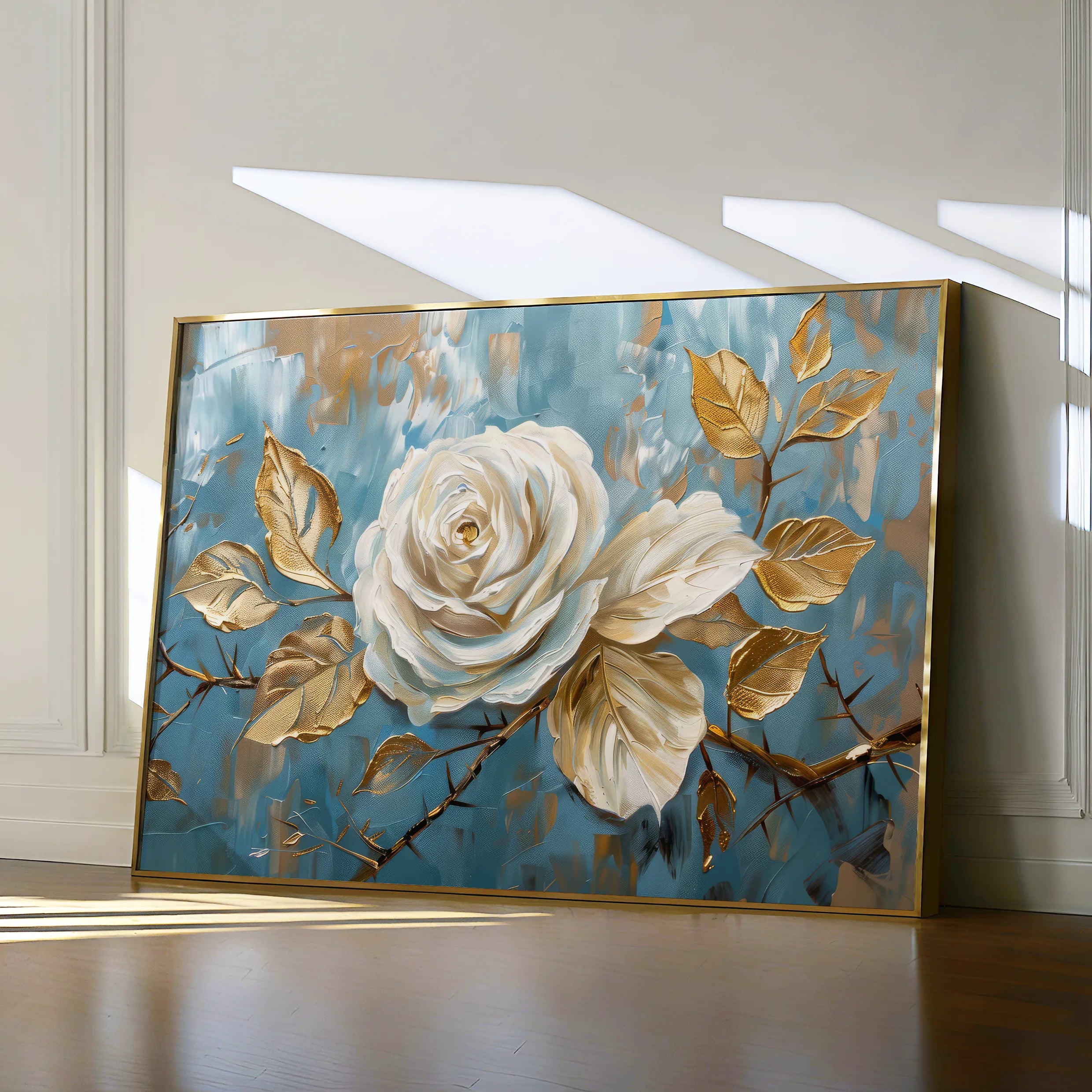 Floral 507 Canvas Art 18" x 24" / 45 x 60 cm / Black