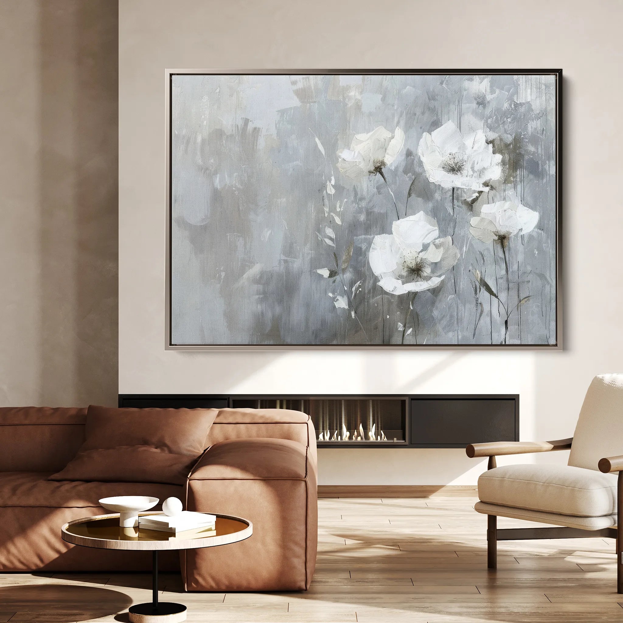 Floral 508 Canvas Art 18" x 24" / 45 x 60 cm / Black