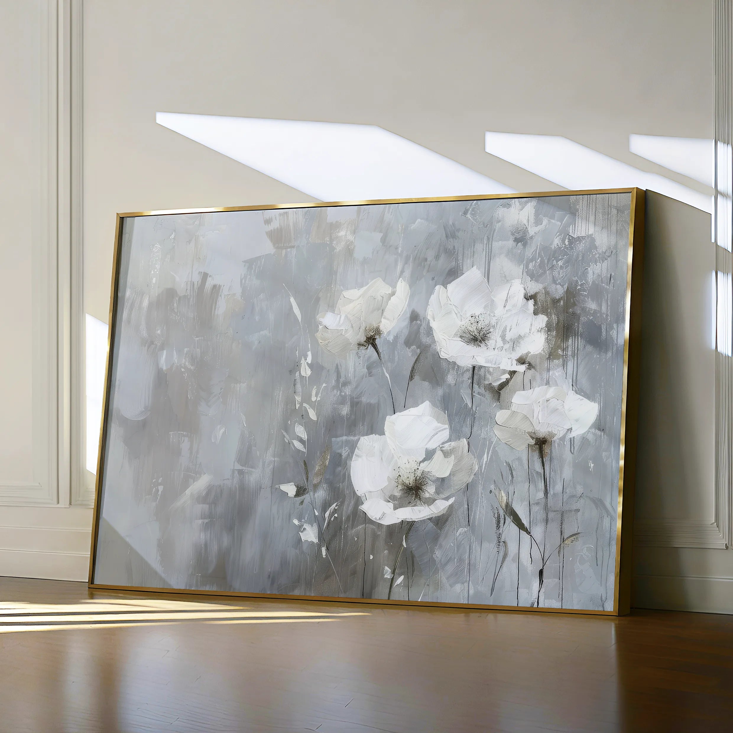 Floral 508 Canvas Art 18" x 24" / 45 x 60 cm / Black