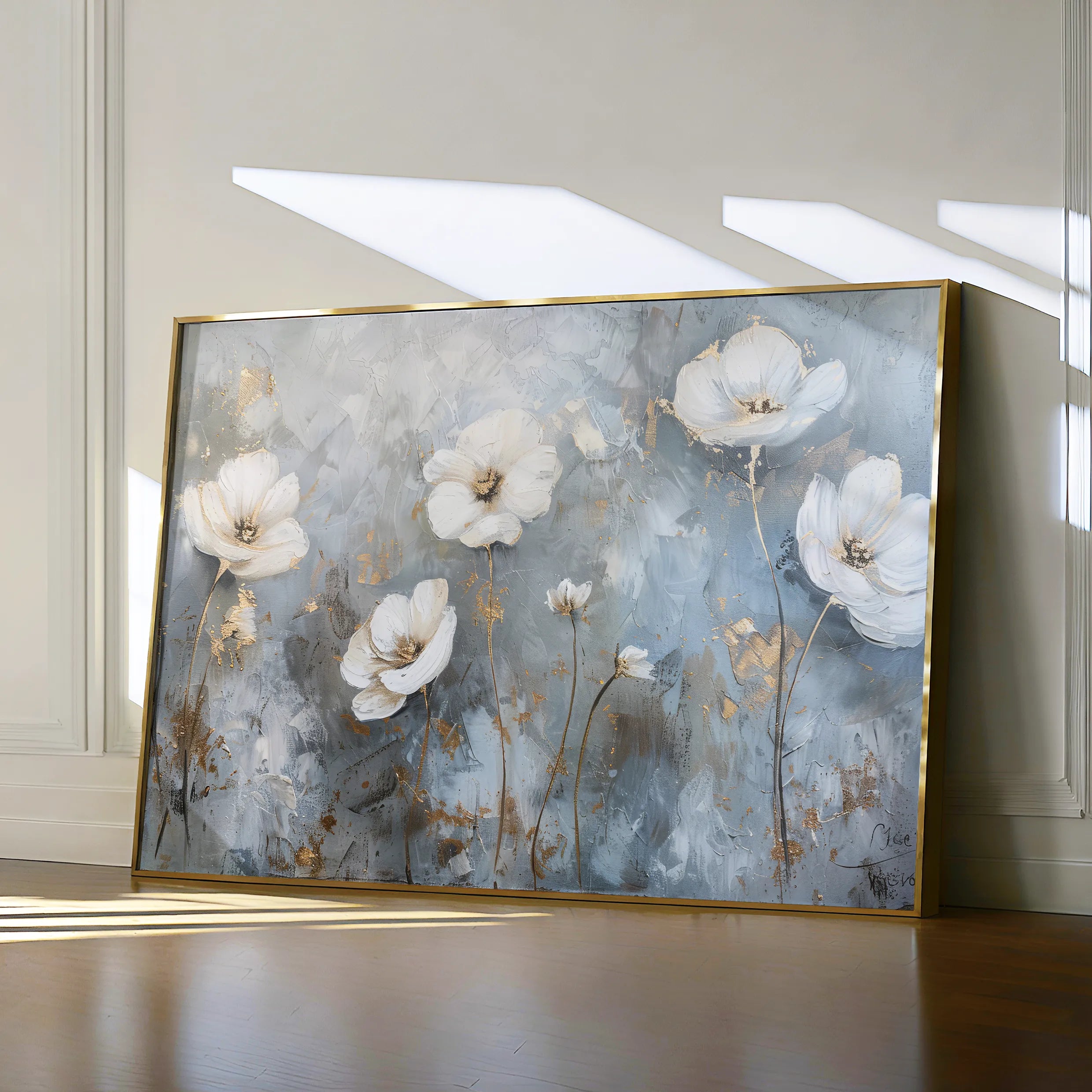 Floral 509 Canvas Art 18" x 24" / 45 x 60 cm / Black