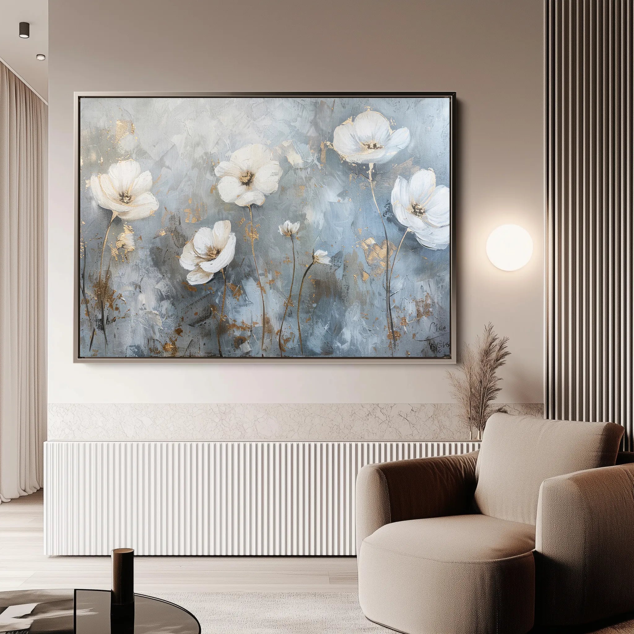 Floral 509 Canvas Art 18" x 24" / 45 x 60 cm / Black