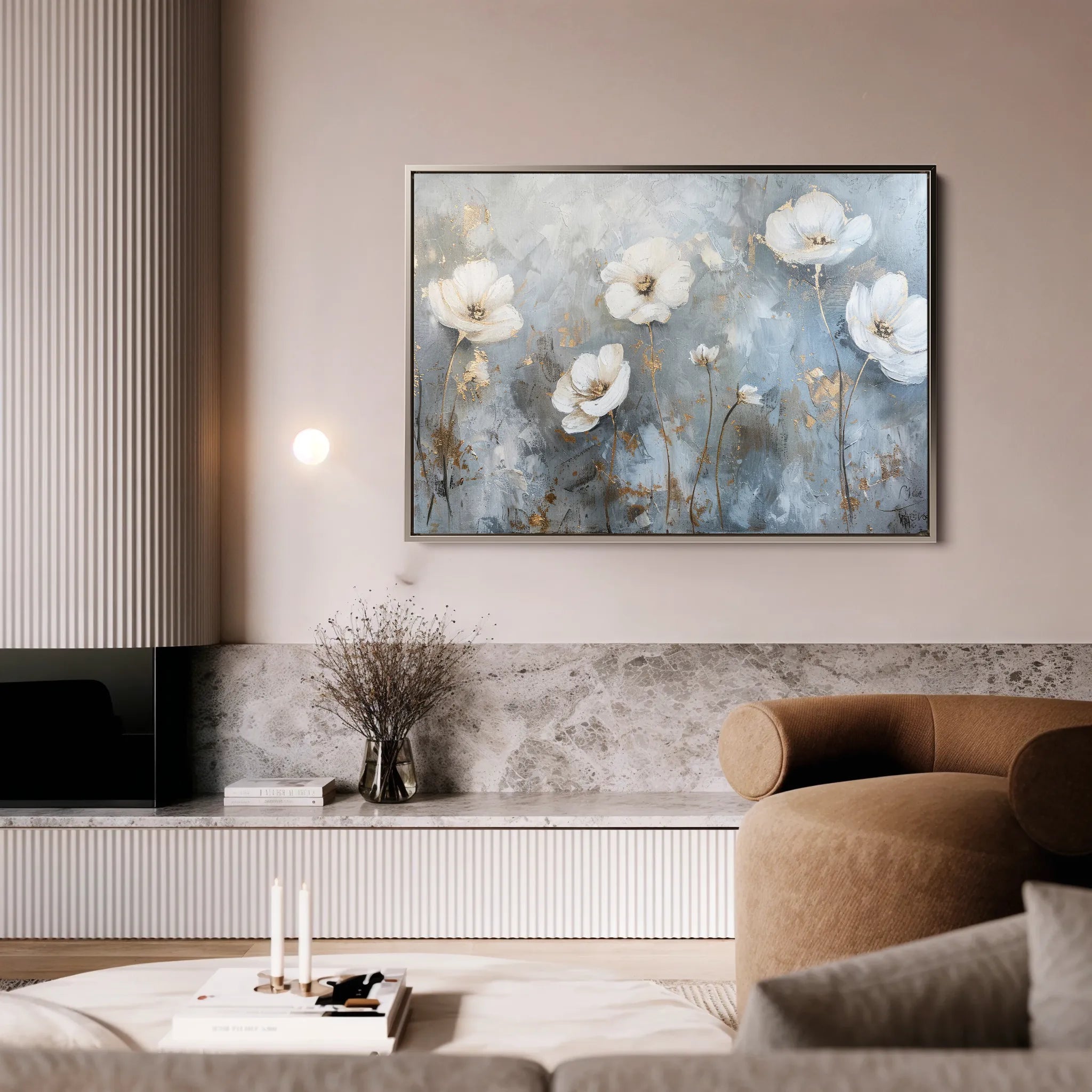 Floral 509 Canvas Art 18" x 24" / 45 x 60 cm / Black