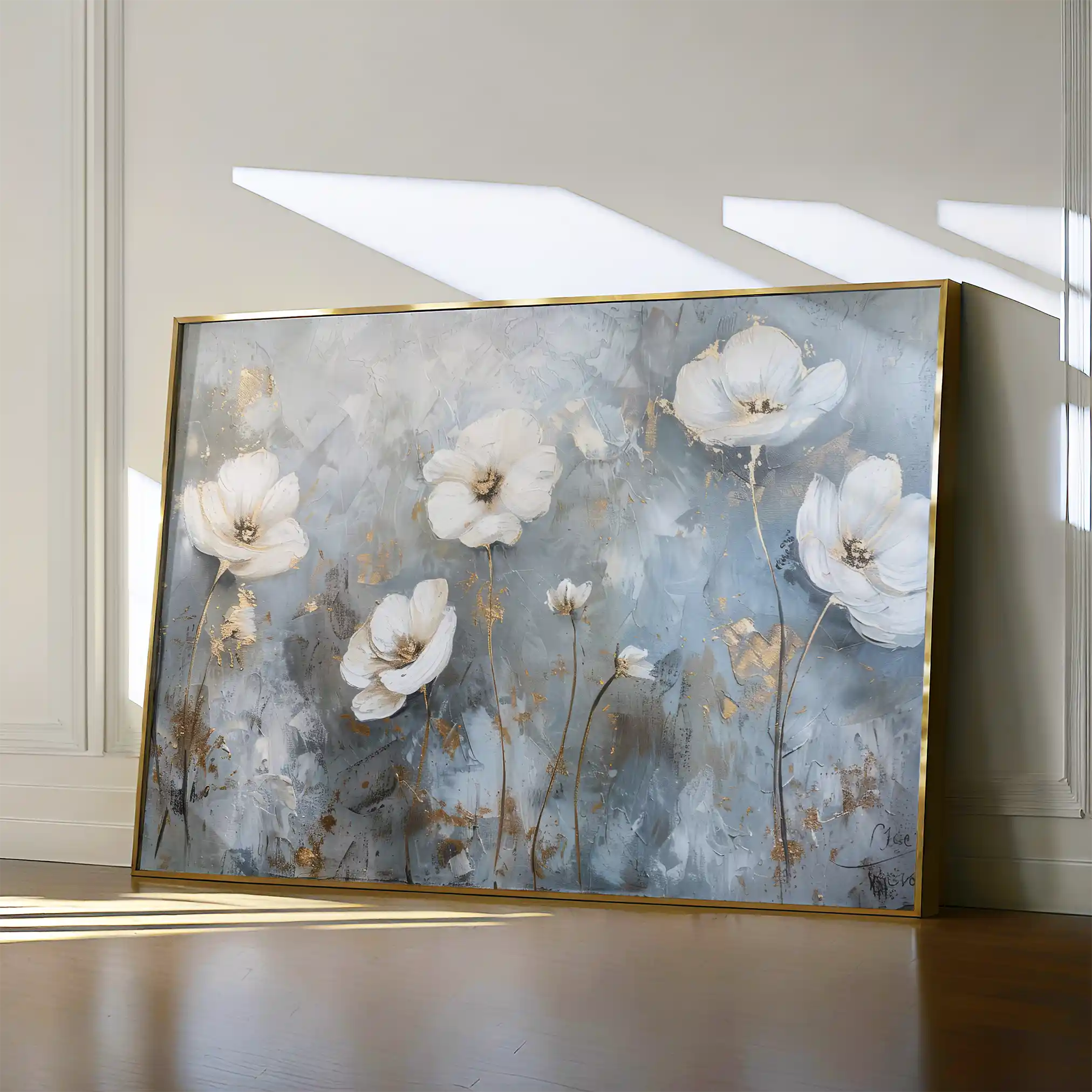 Floral 509 Canvas Art 60 x 40 cm / Black