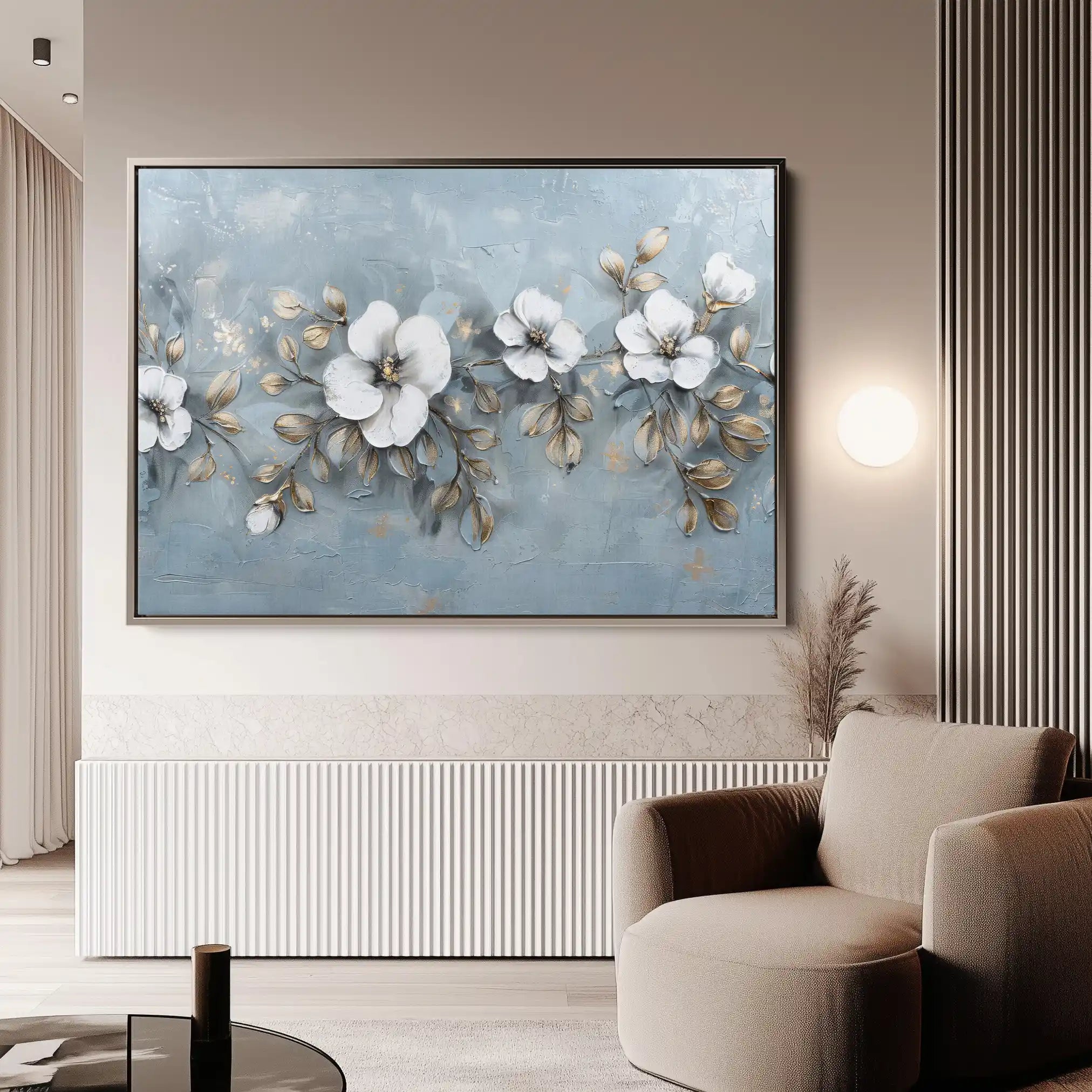 Floral 510 Canvas Art 60 x 40 cm / Black