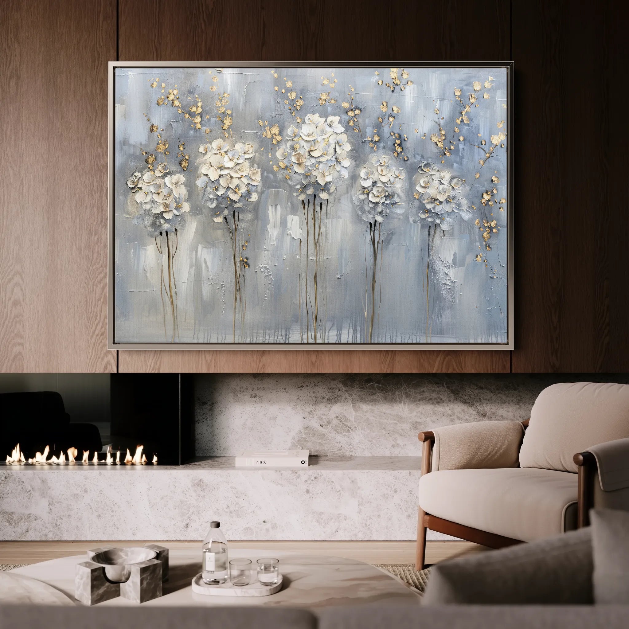 Floral 511 Canvas Art 18" x 24" / 45 x 60 cm / Black
