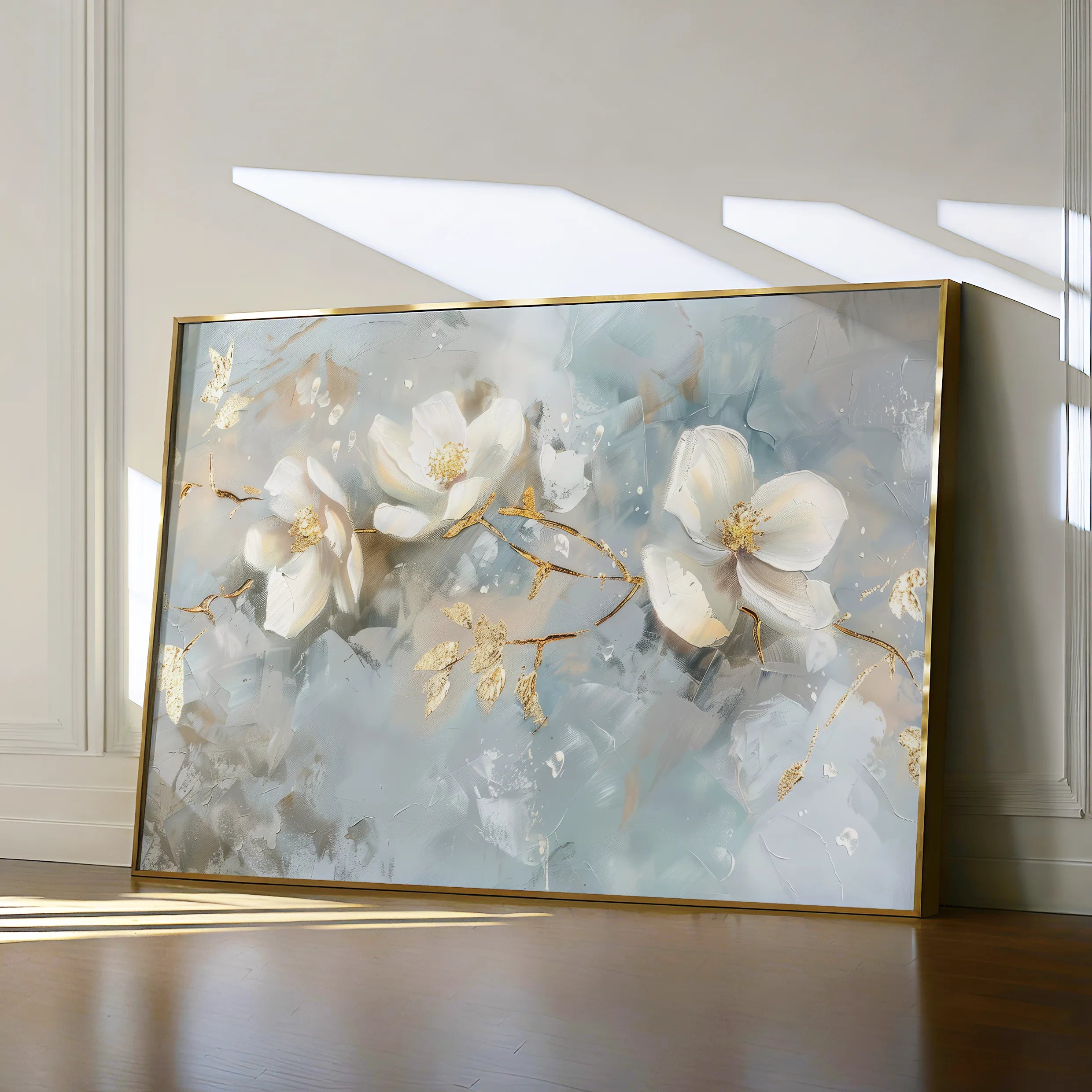 Floral 512 Canvas Art 18" x 24" / 45 x 60 cm / Black