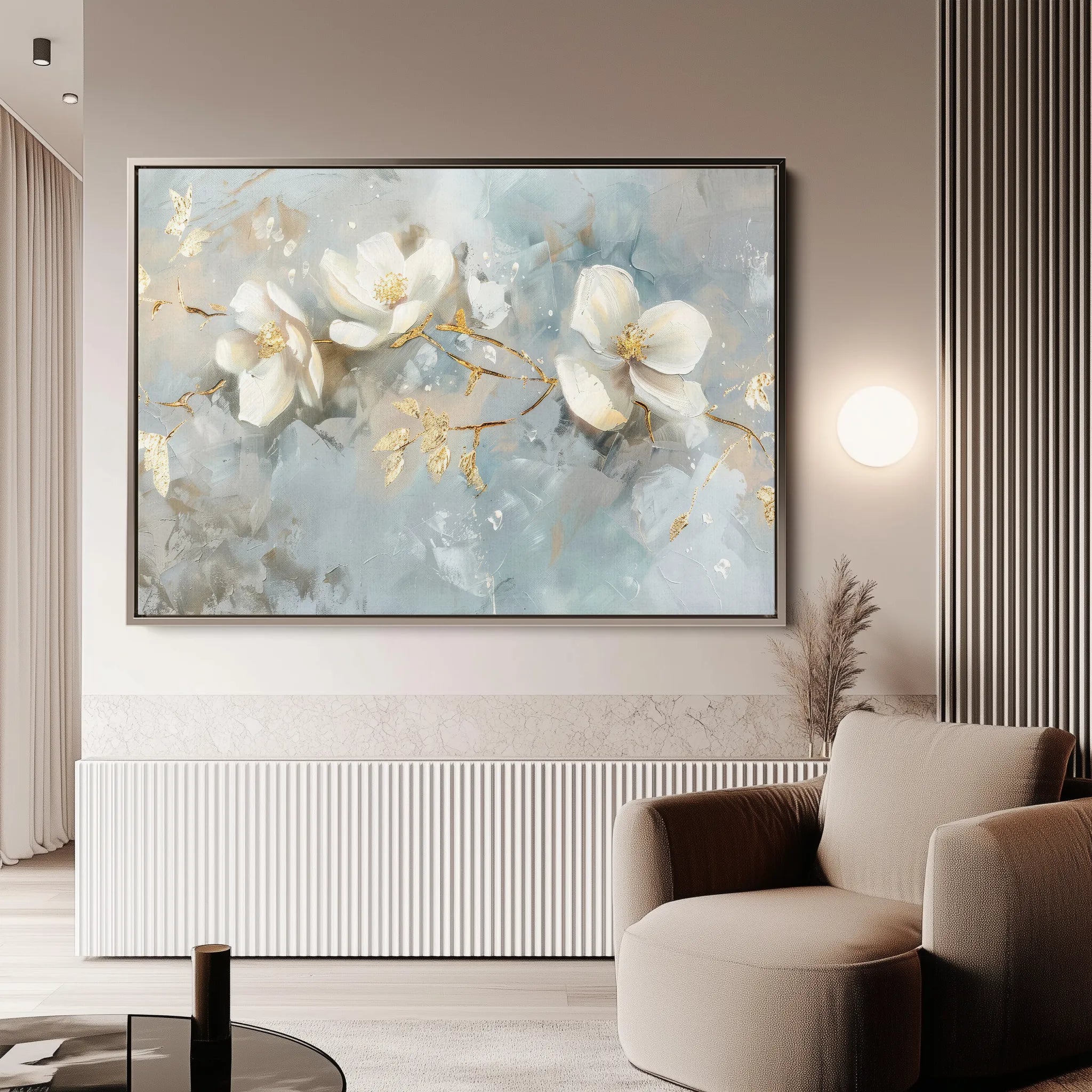 Floral 512 Canvas Art 18" x 24" / 45 x 60 cm / Black