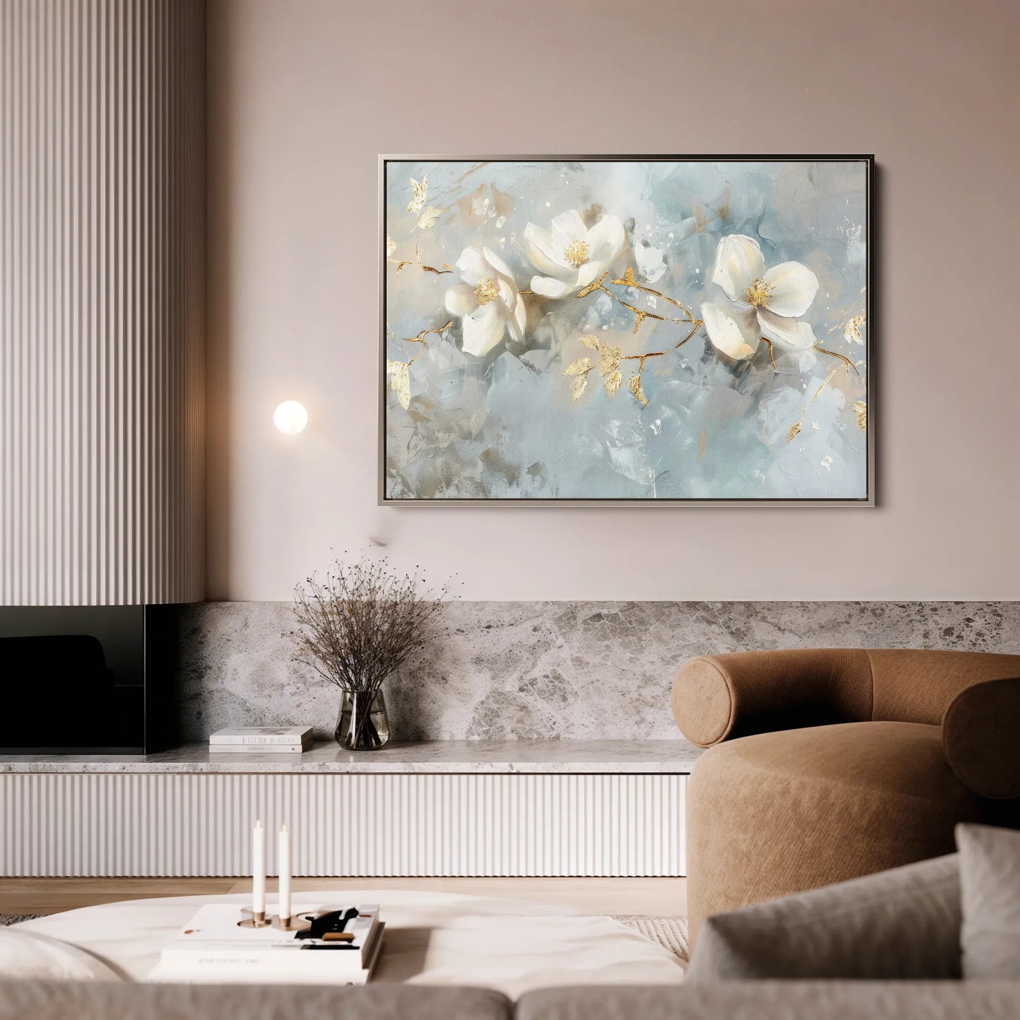 Floral 512 Canvas Art 18" x 24" / 45 x 60 cm / Black