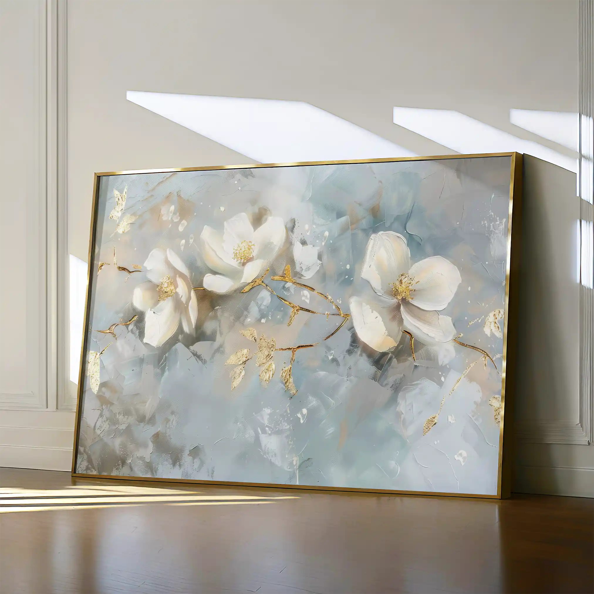 Floral 512 Canvas Art 60 x 40 cm / Black