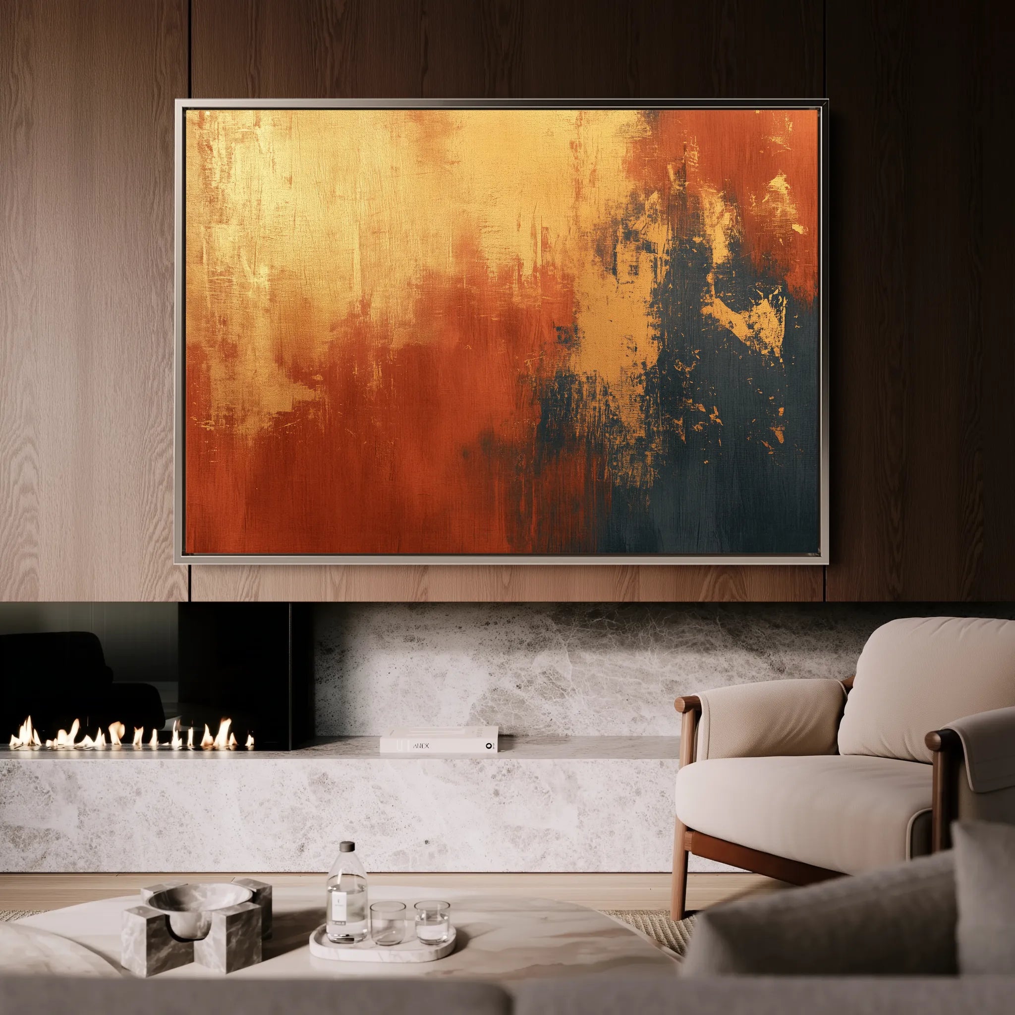 Abstract 513 Canvas Art 18" x 24" / 45 x 60 cm / Black