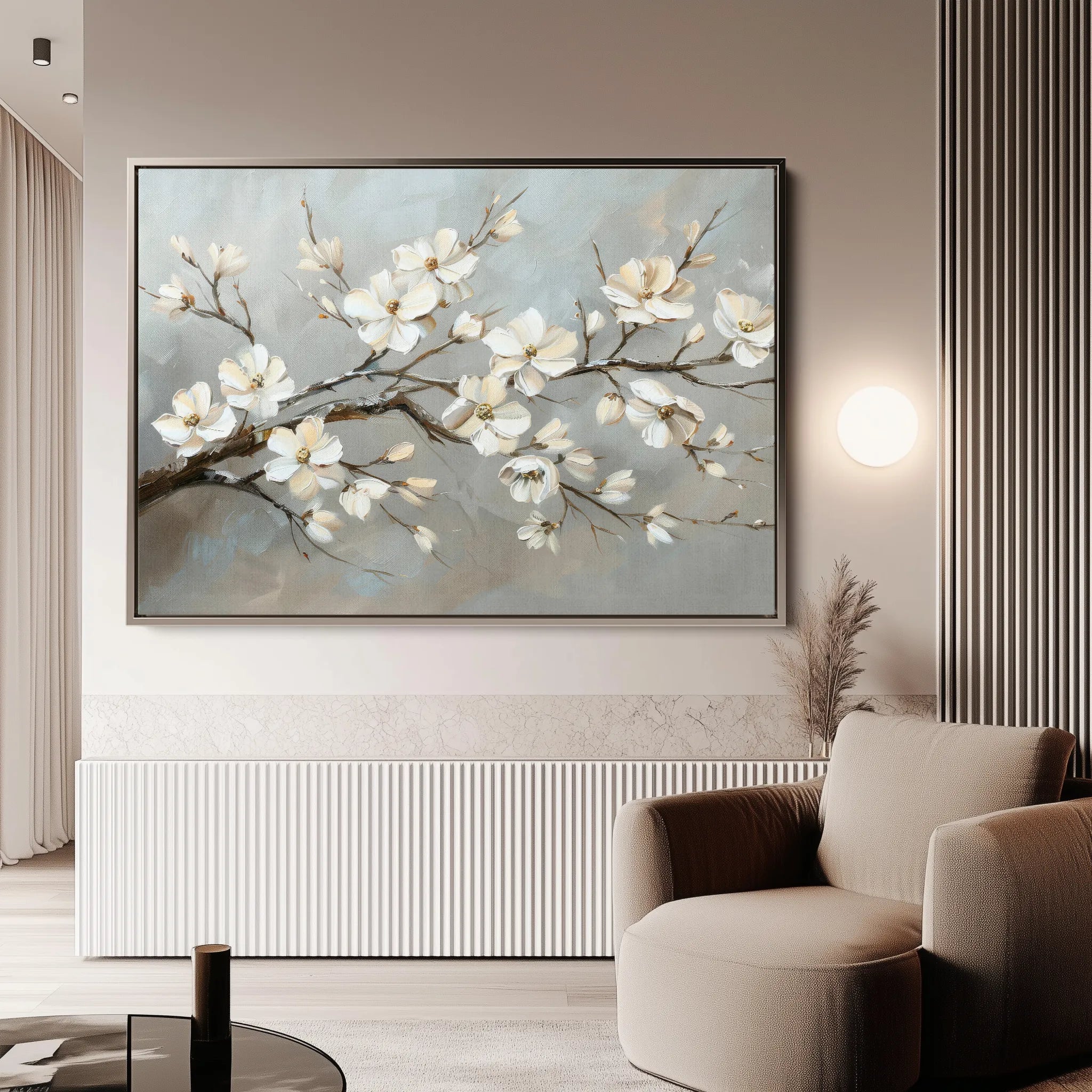Floral 513 Canvas Art 18" x 24" / 45 x 60 cm / Black