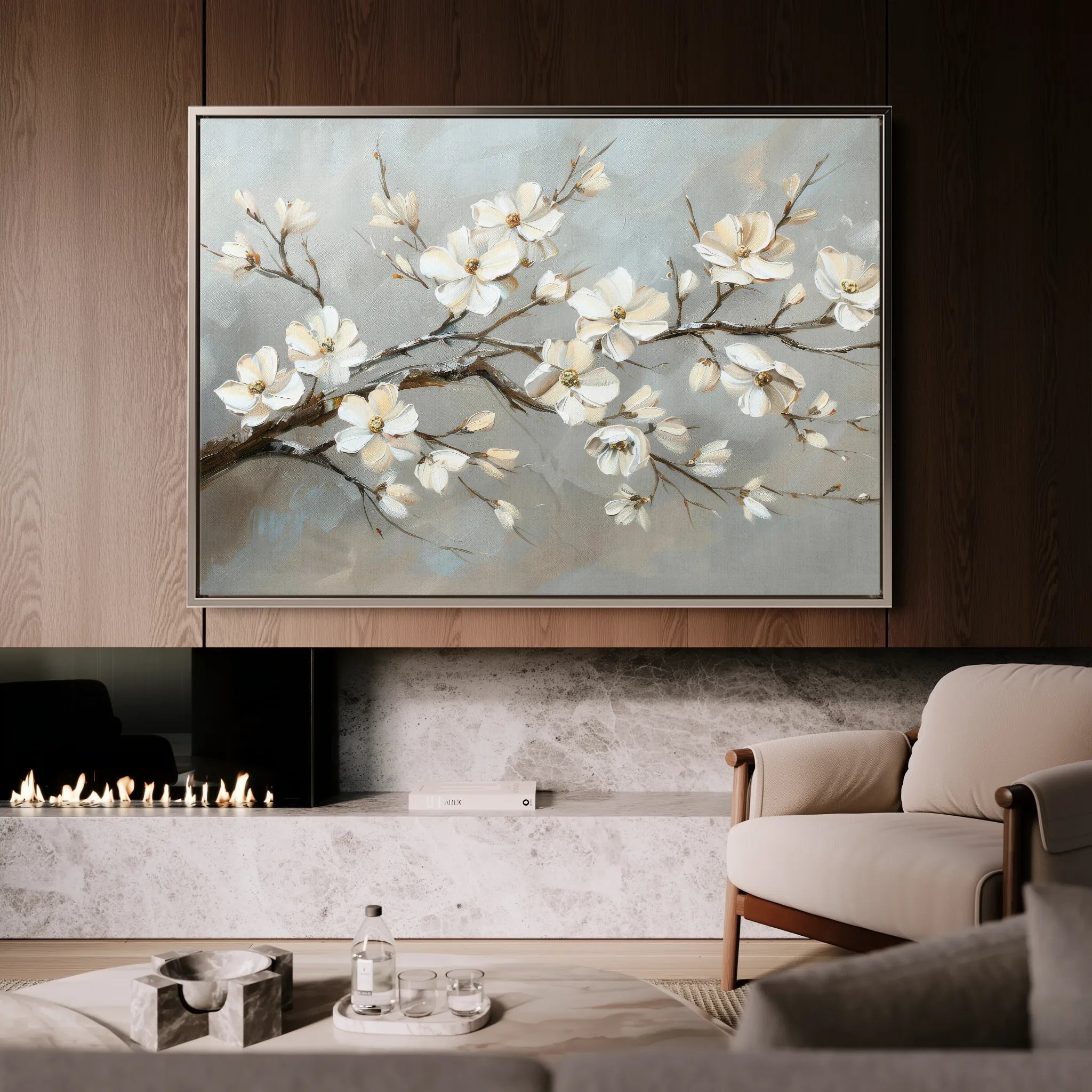 Floral 513 Canvas Art 18" x 24" / 45 x 60 cm / Black