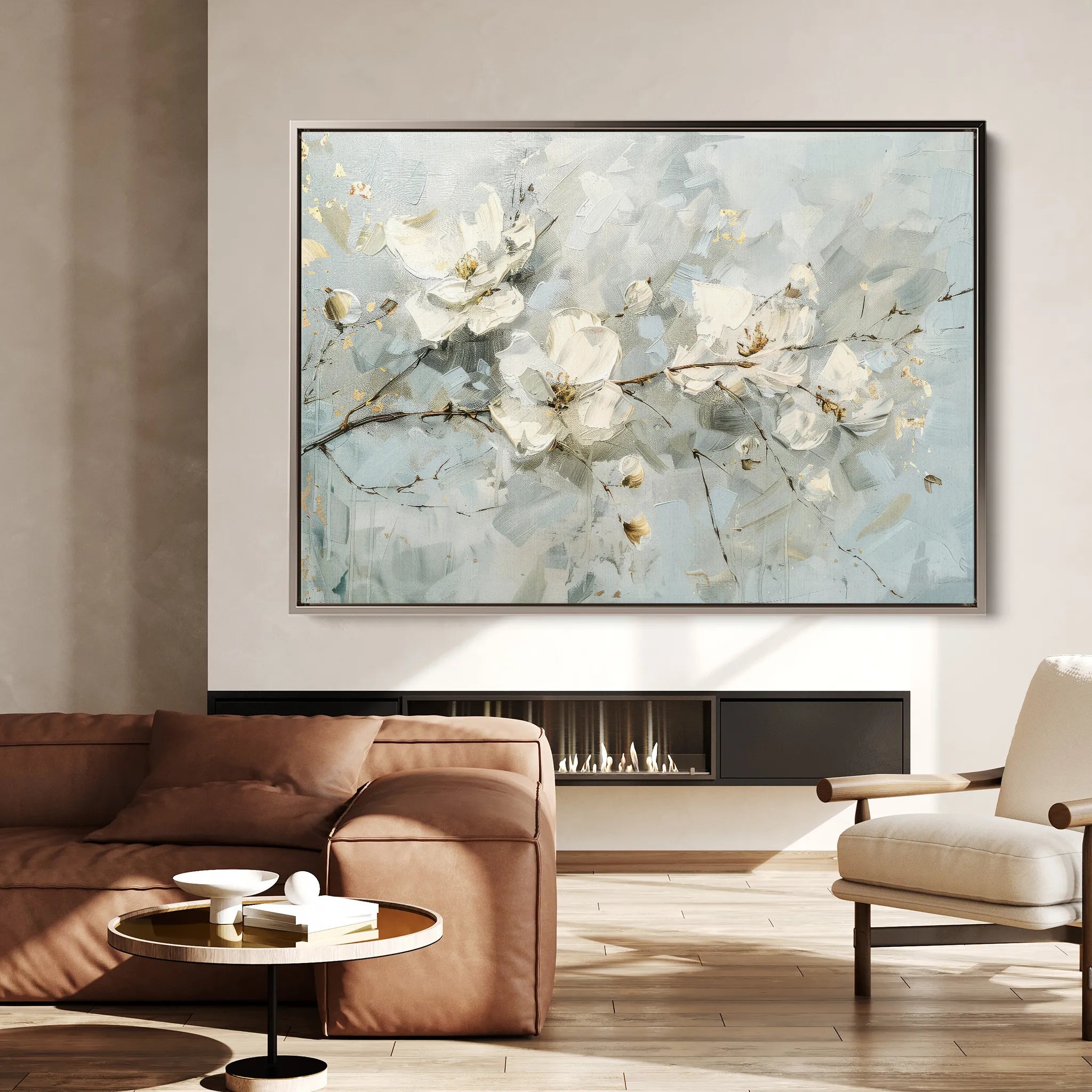 Floral 514 Canvas Art 18" x 24" / 45 x 60 cm / Black
