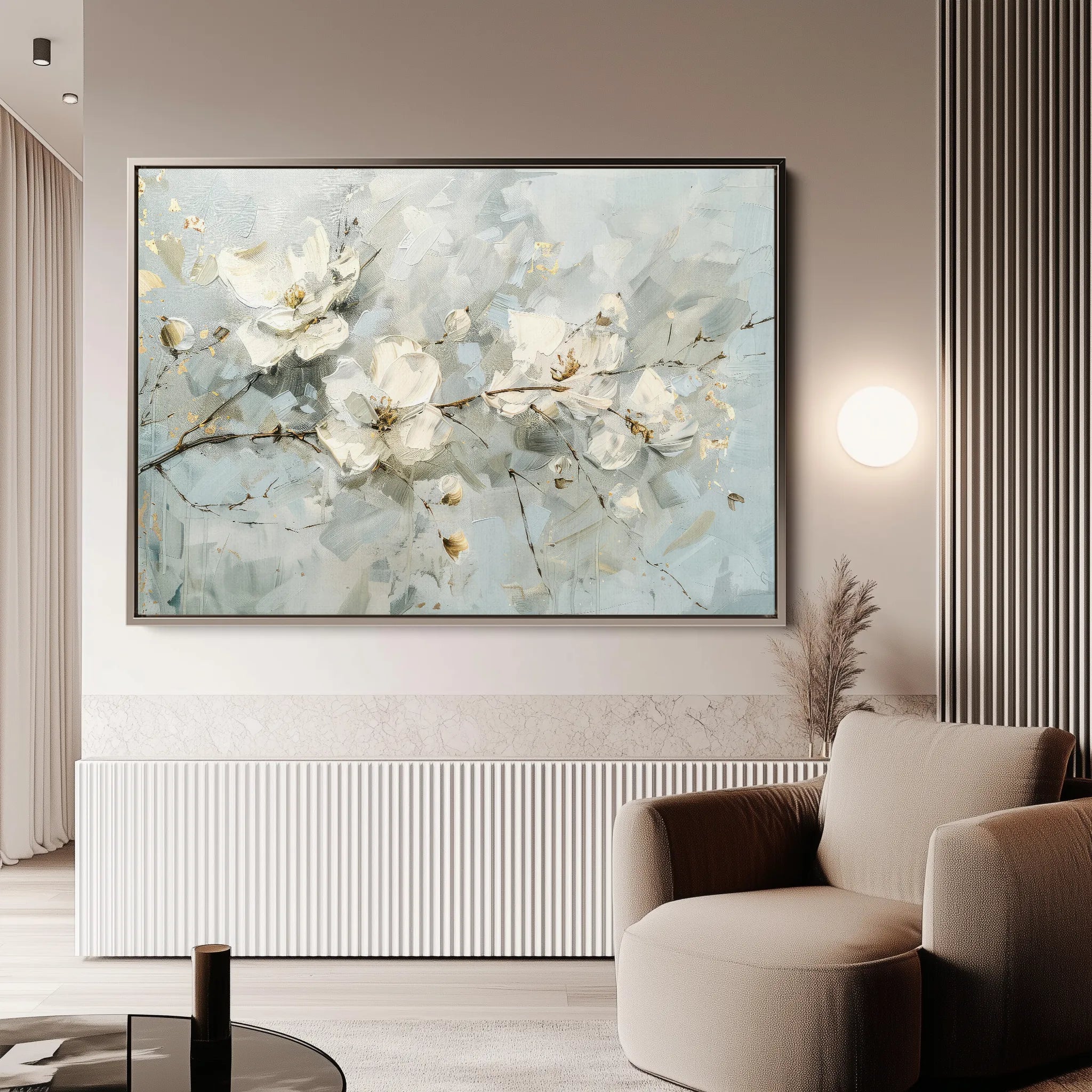 Floral 514 Canvas Art 18" x 24" / 45 x 60 cm / Black