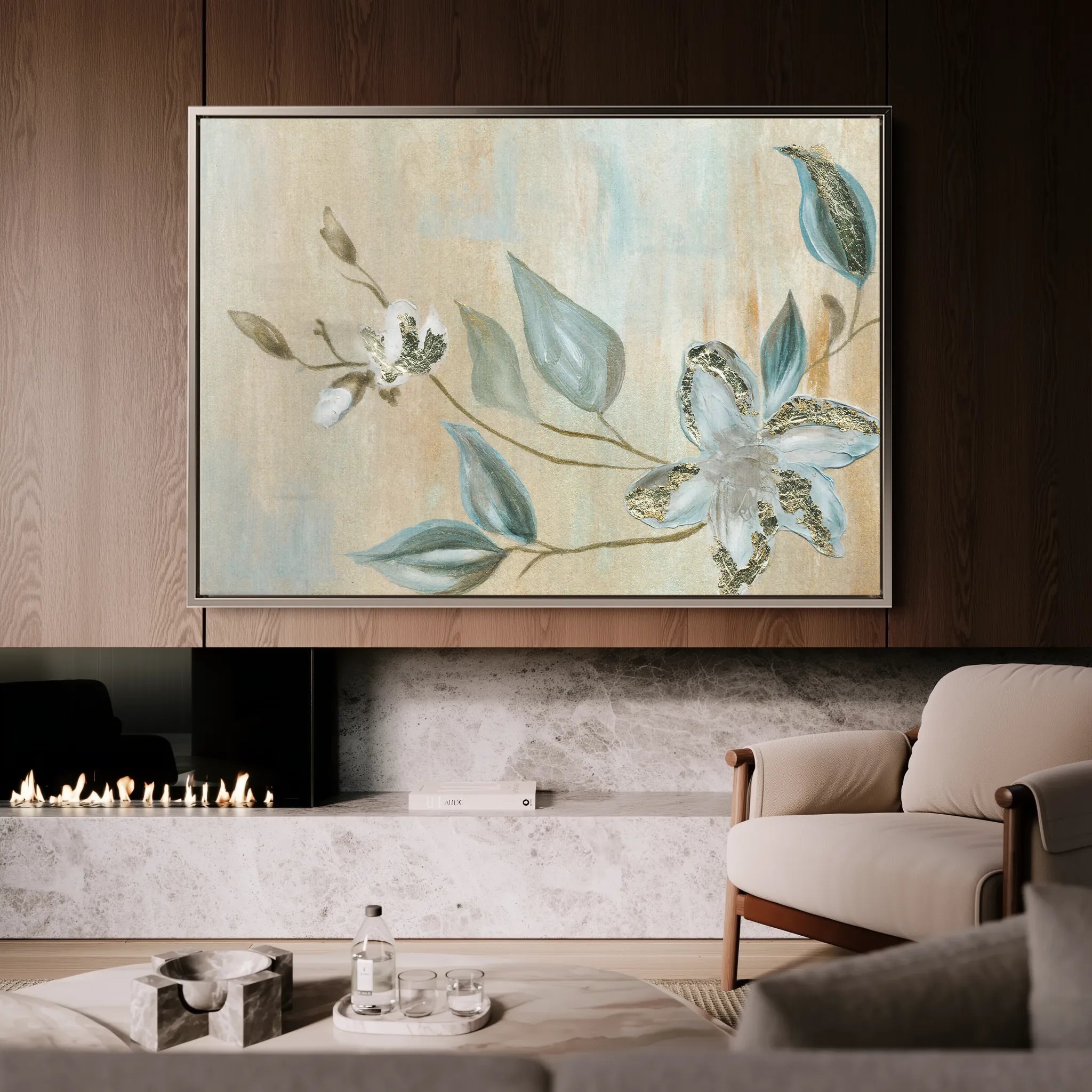 Floral 515 Canvas Art 18" x 24" / 45 x 60 cm / Black