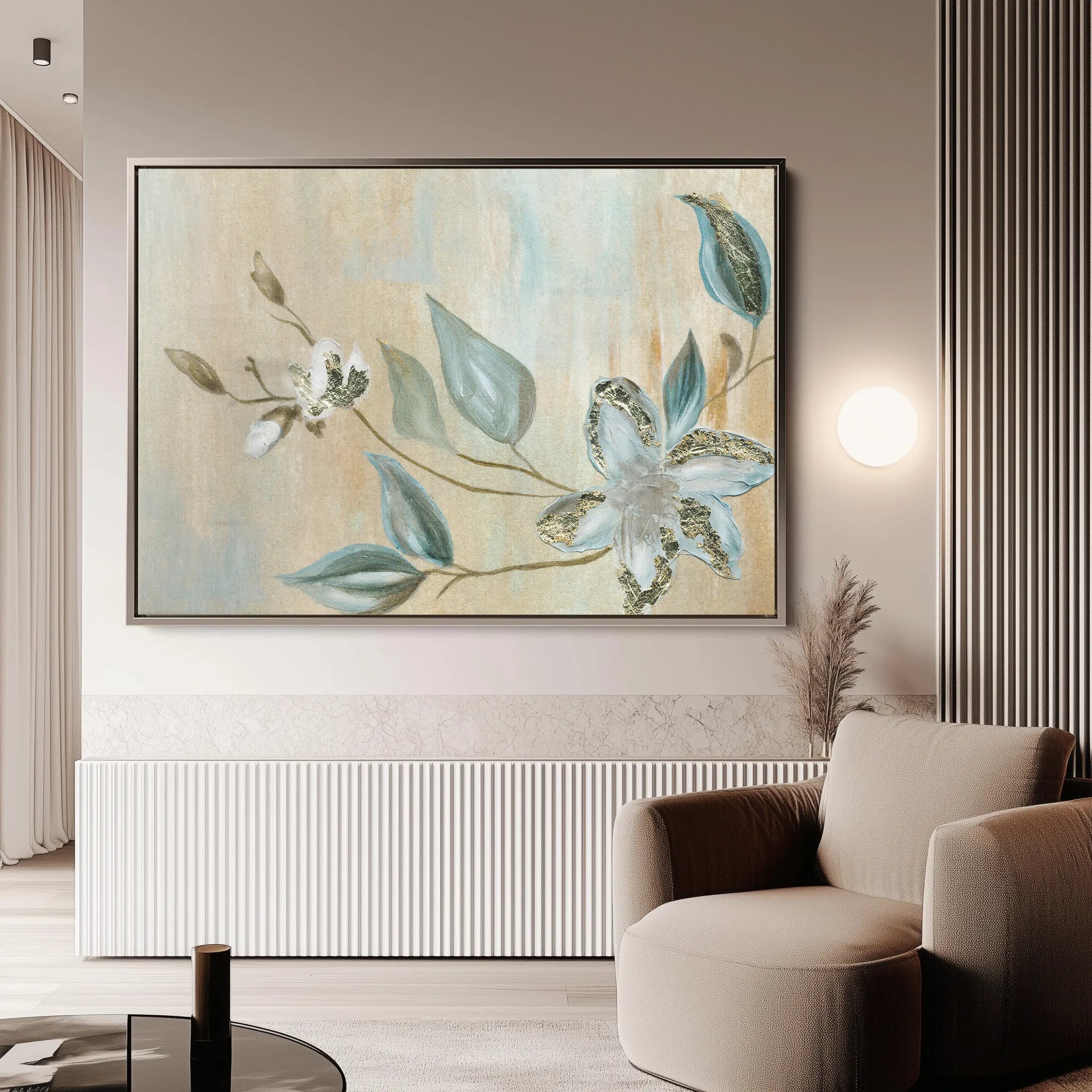 Floral 515 Canvas Art 18" x 24" / 45 x 60 cm / Black