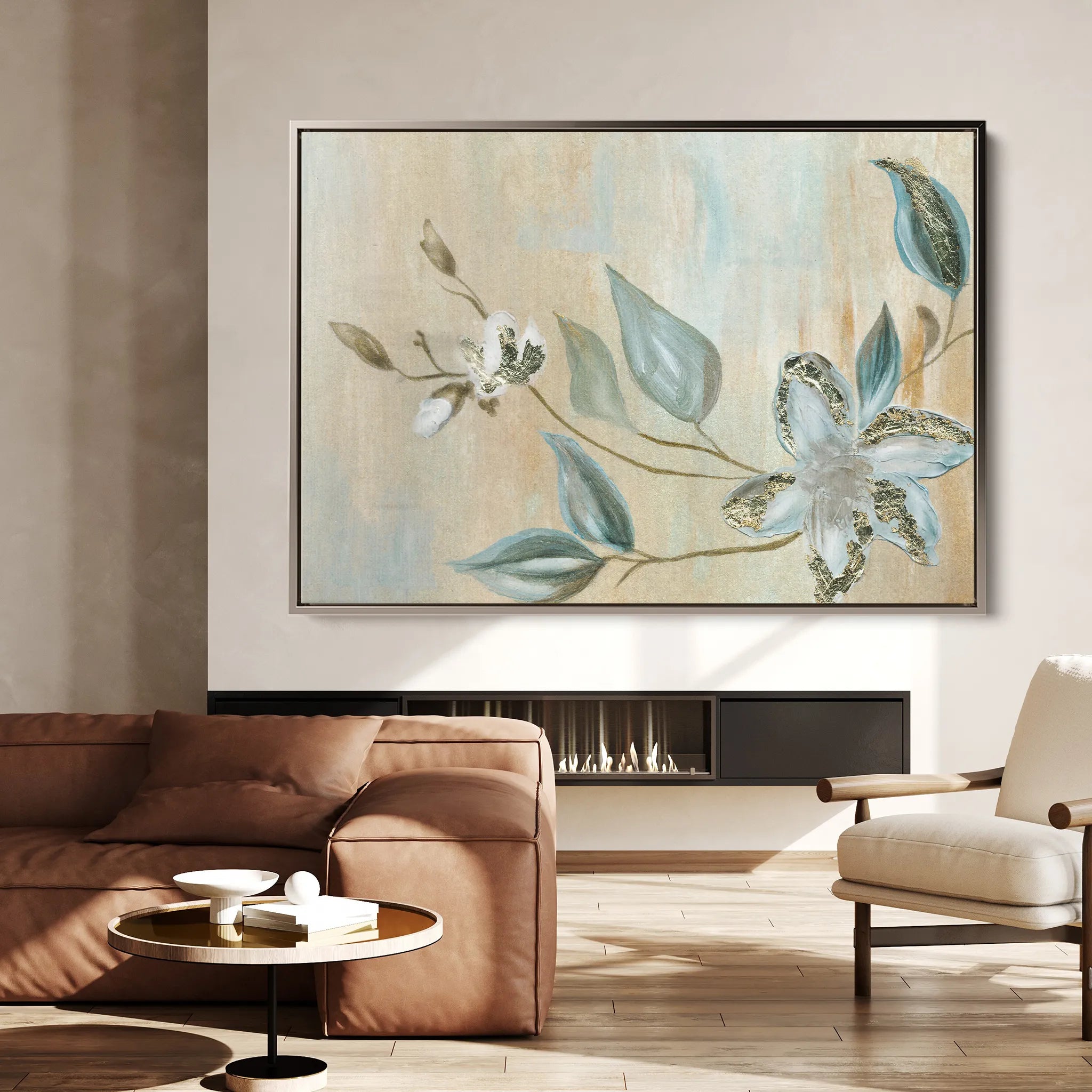 Floral 515 Canvas Art 18" x 24" / 45 x 60 cm / Black