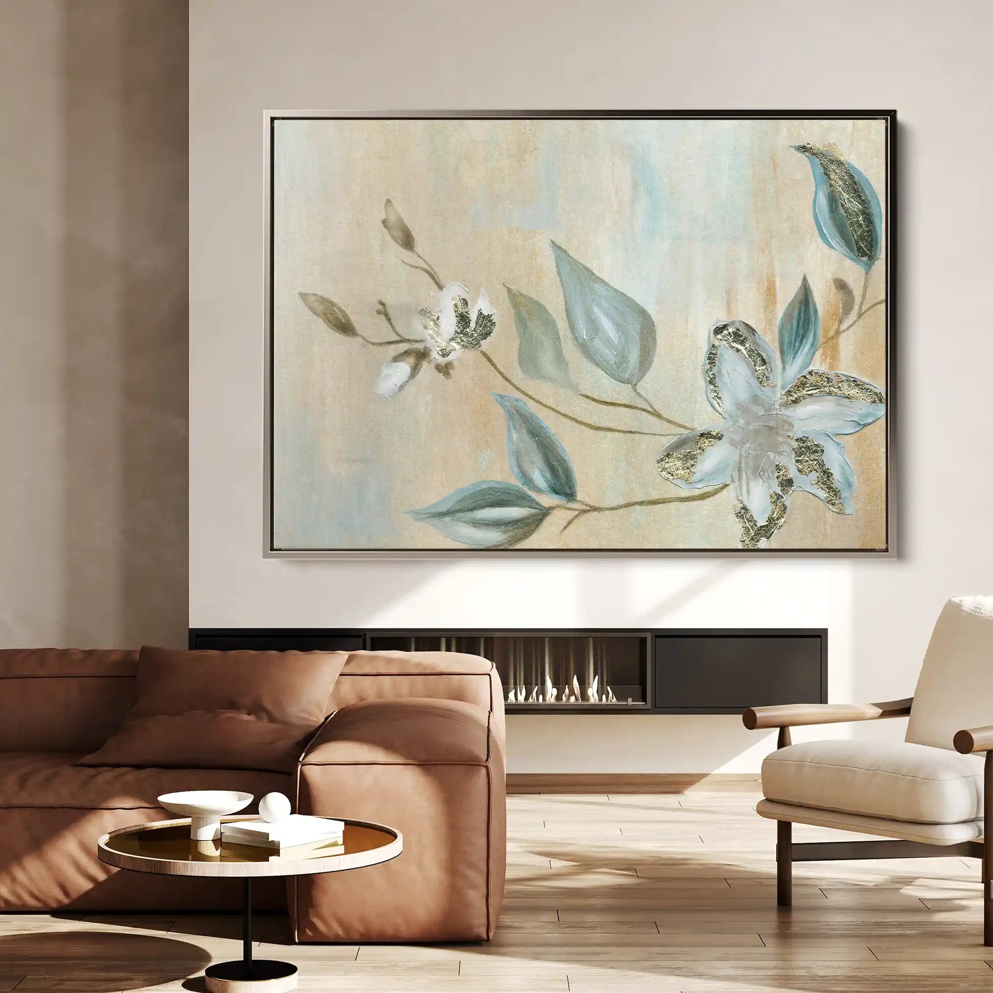 Floral 515 Canvas Art 60 x 40 cm / Black
