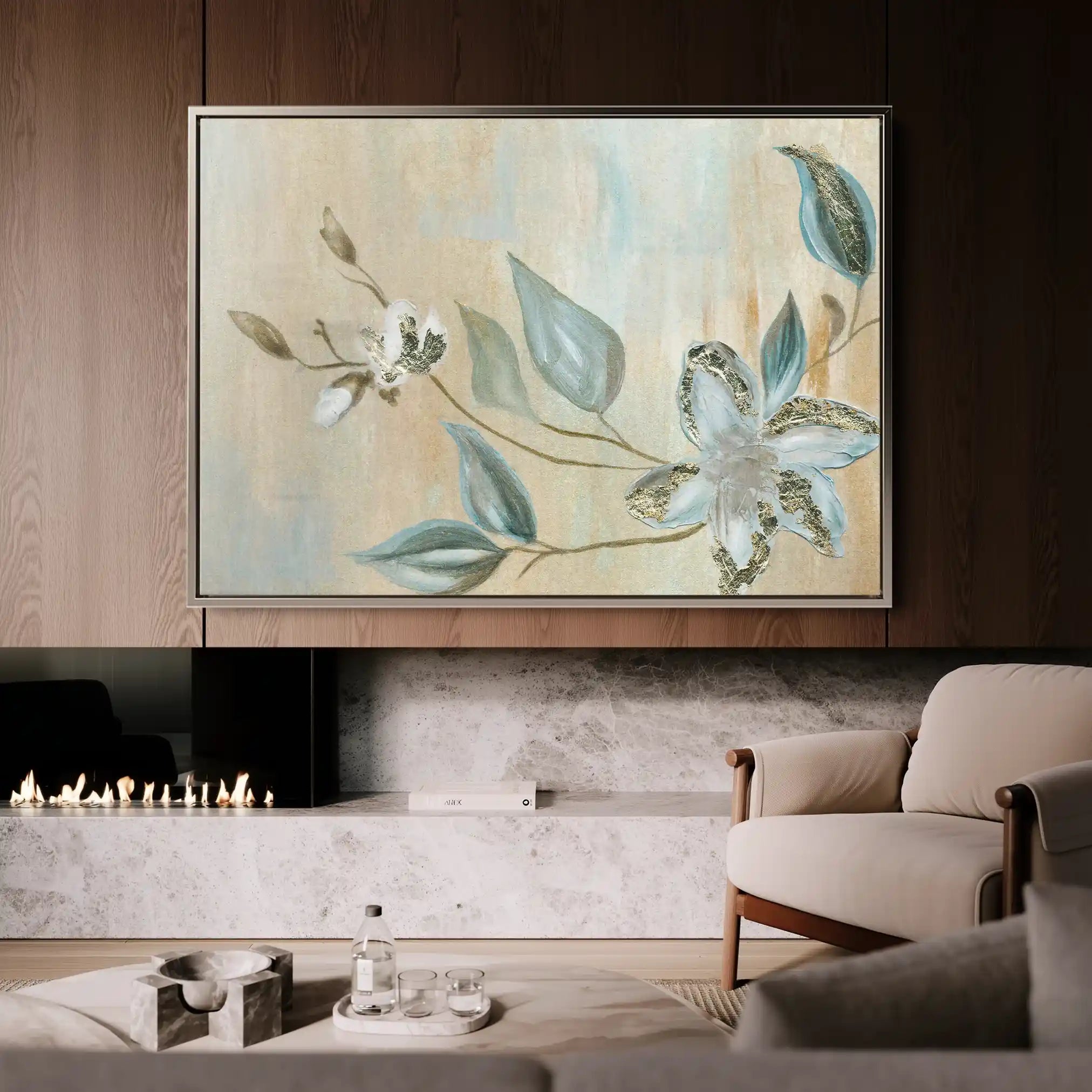 Floral 515 Canvas Art 60 x 40 cm / Black