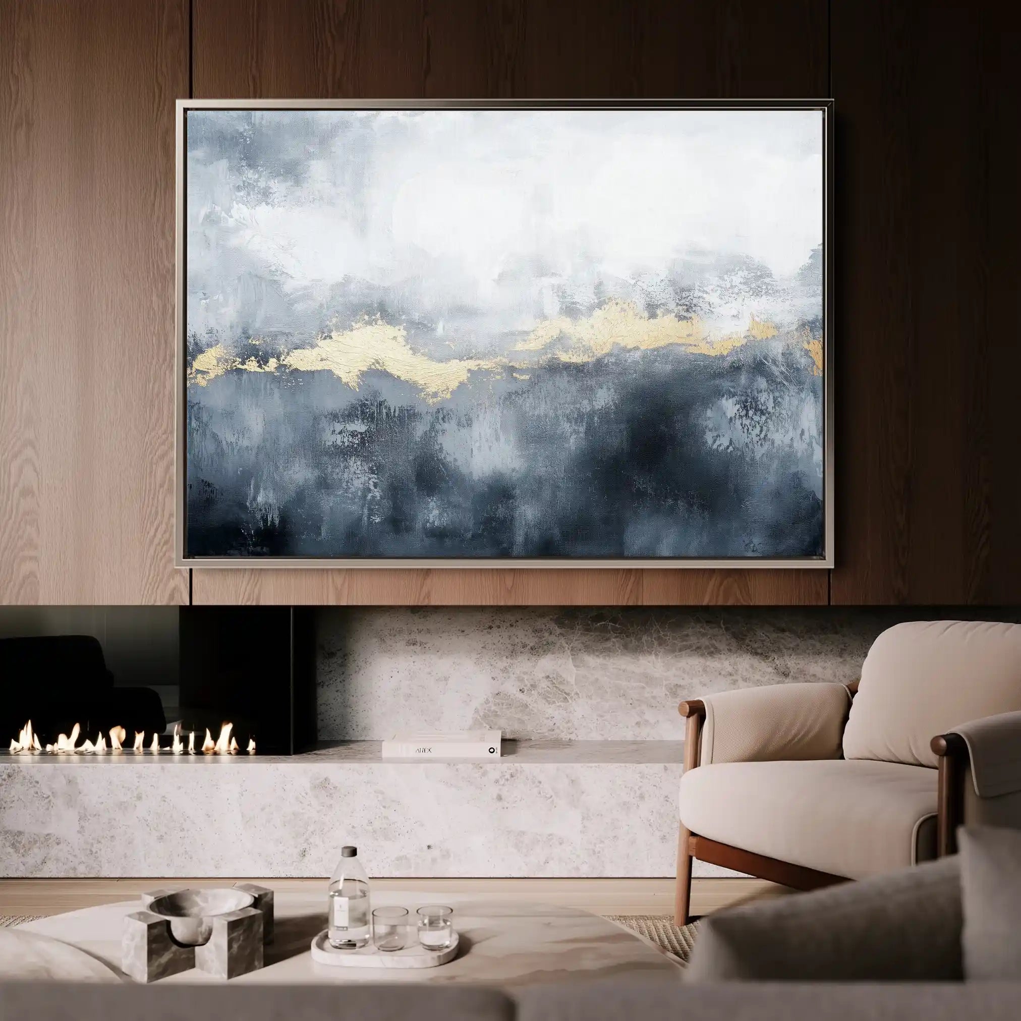 Abstract 516 Canvas Art 18" x 24" / 45 x 60 cm / Black