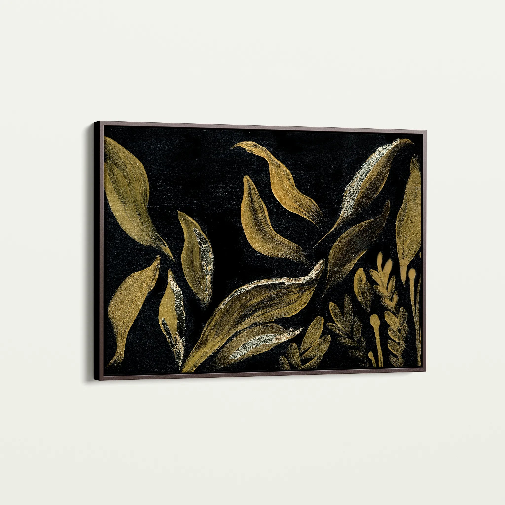 Floral 516 Canvas Art 18" x 24" / 45 x 60 cm / Black