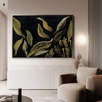 Floral 516 Canvas Art 60 x 40 cm / Black