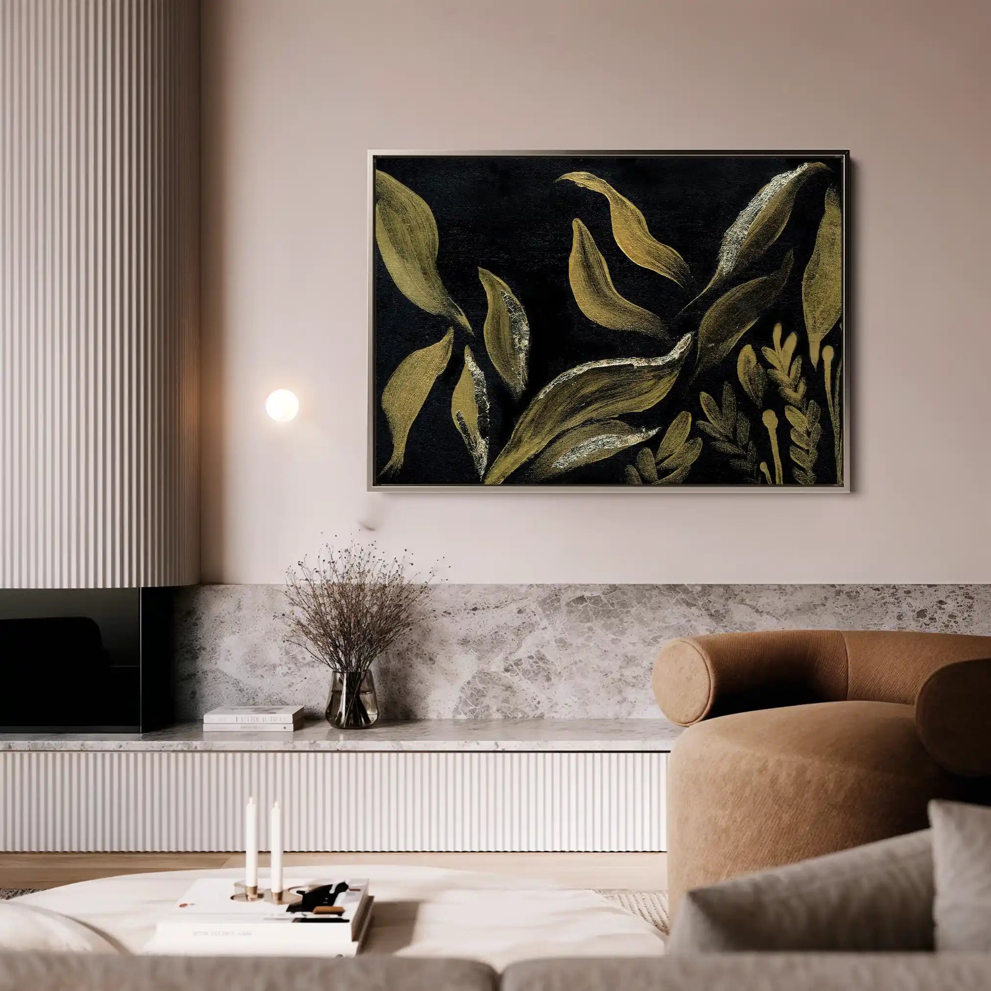 Floral 516 Canvas Art 60 x 40 cm / Black