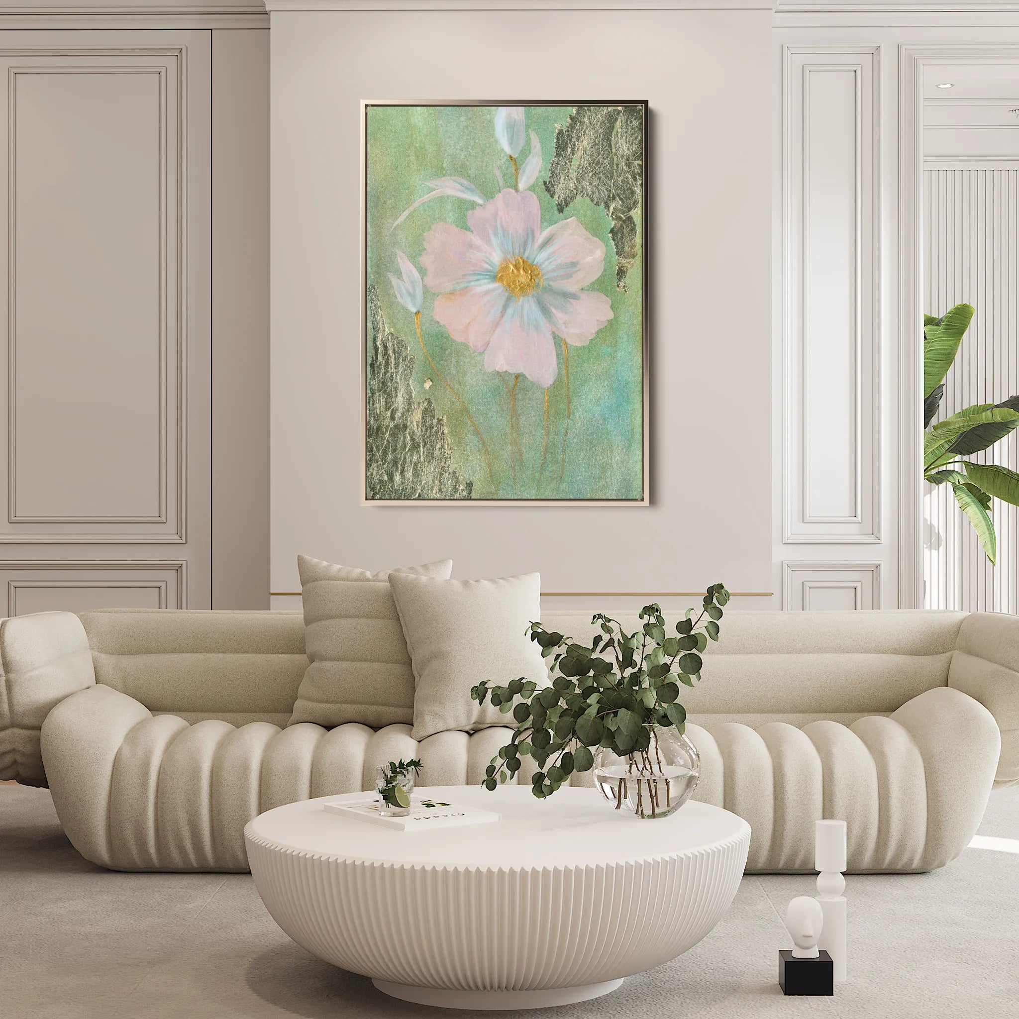 Floral 517 Canvas Art 18" x 24" / 45 x 60 cm / Black