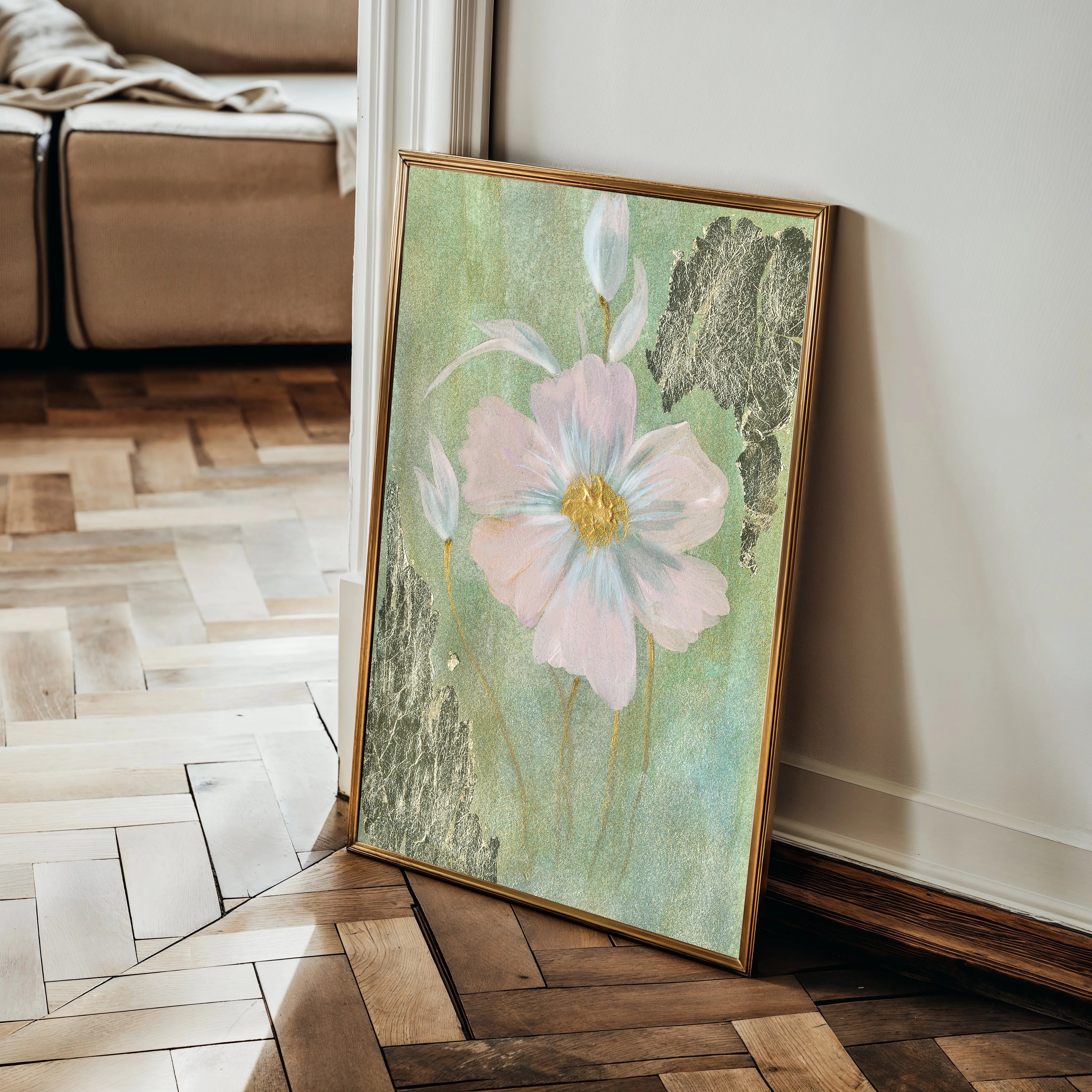 Floral 517 Canvas Art 18" x 24" / 45 x 60 cm / Black