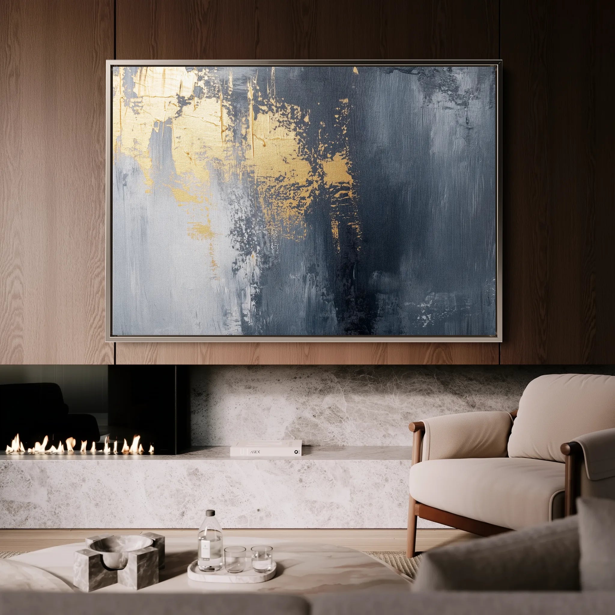 Abstract 518 Canvas Art 18" x 24" / 45 x 60 cm / Black