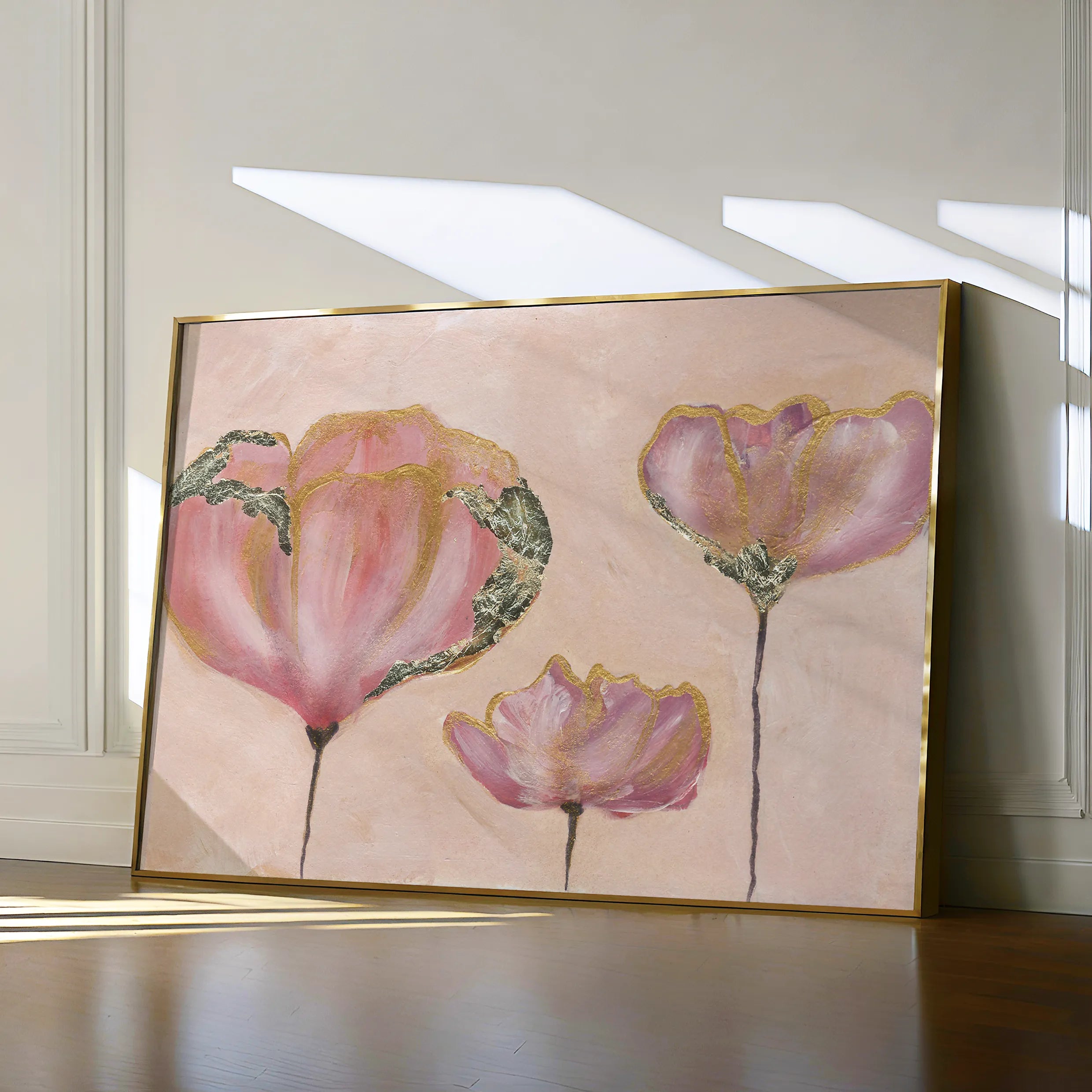Floral 519 Canvas Art 18" x 24" / 45 x 60 cm / Black
