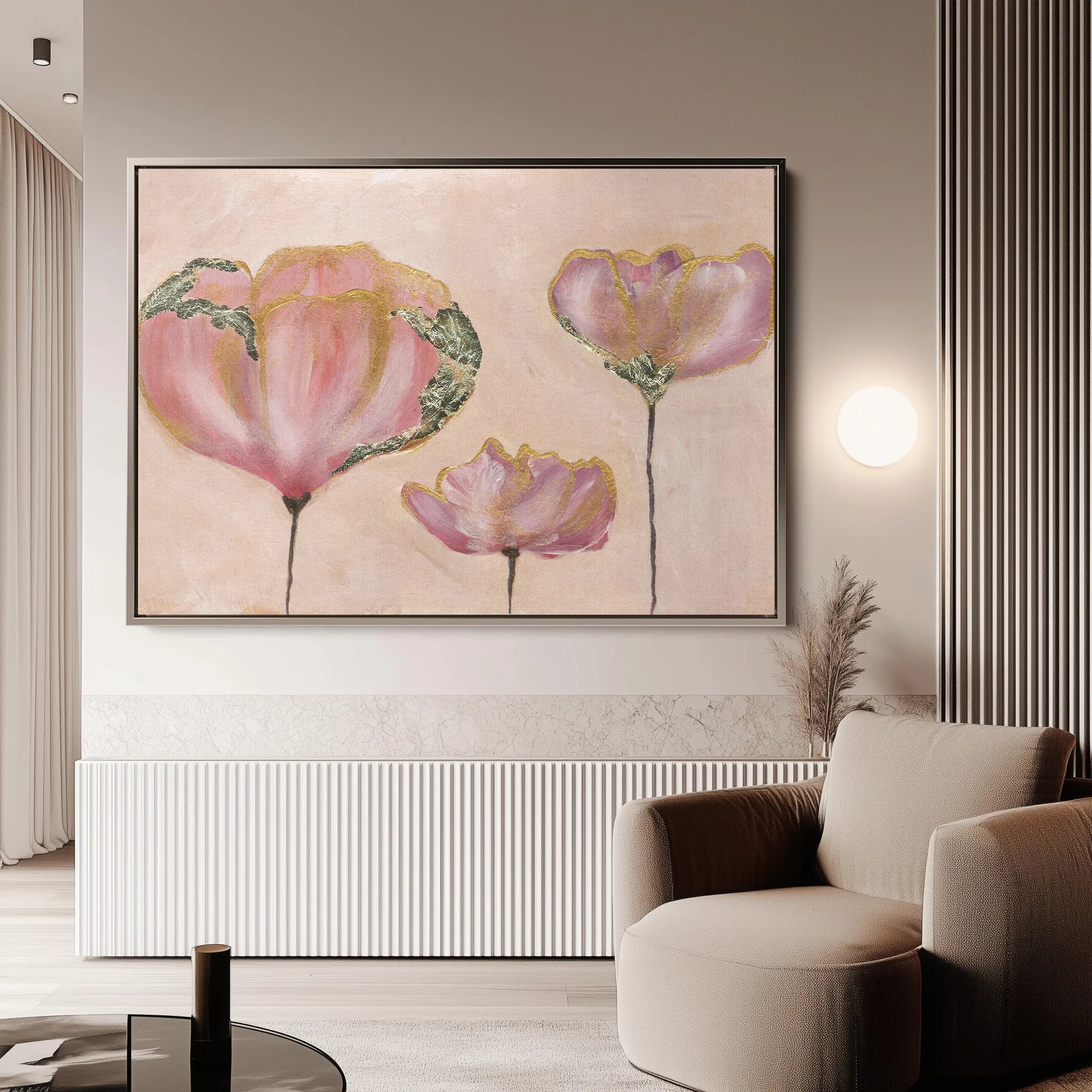 Floral 519 Canvas Art 18" x 24" / 45 x 60 cm / Black