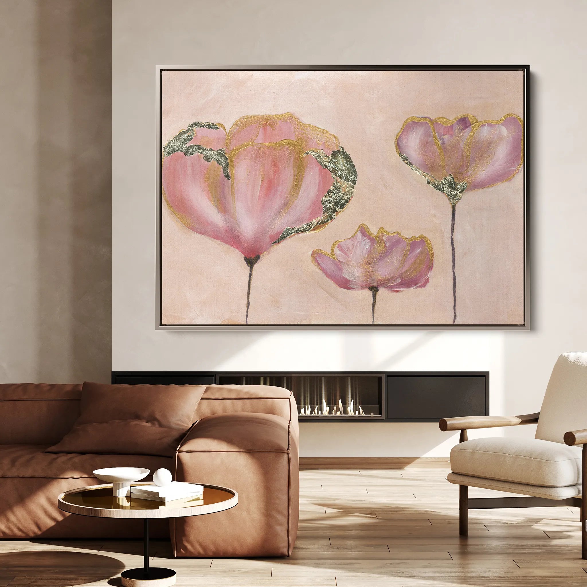 Floral 519 Canvas Art 18" x 24" / 45 x 60 cm / Black