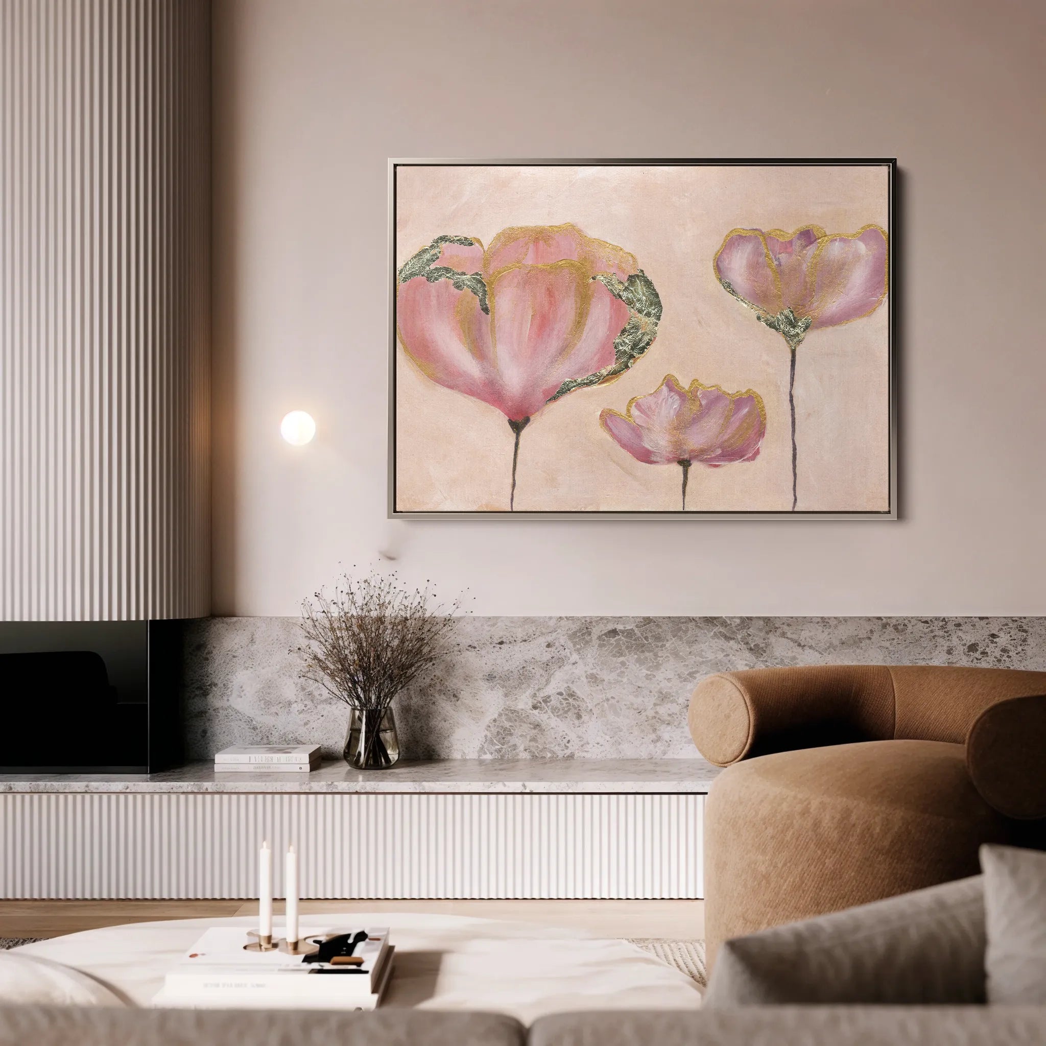 Floral 519 Canvas Art 18" x 24" / 45 x 60 cm / Black