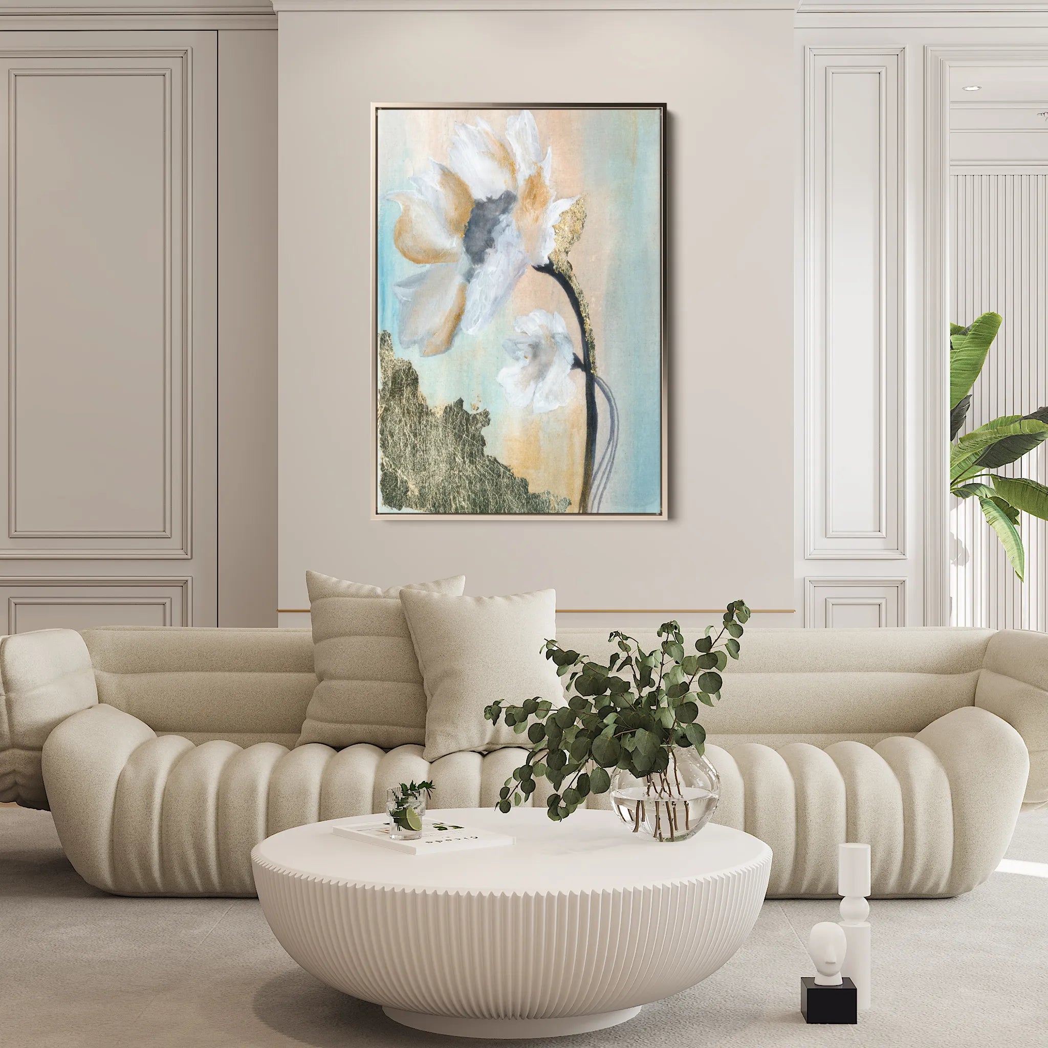 Floral 520 Canvas Art 18" x 24" / 45 x 60 cm / Black