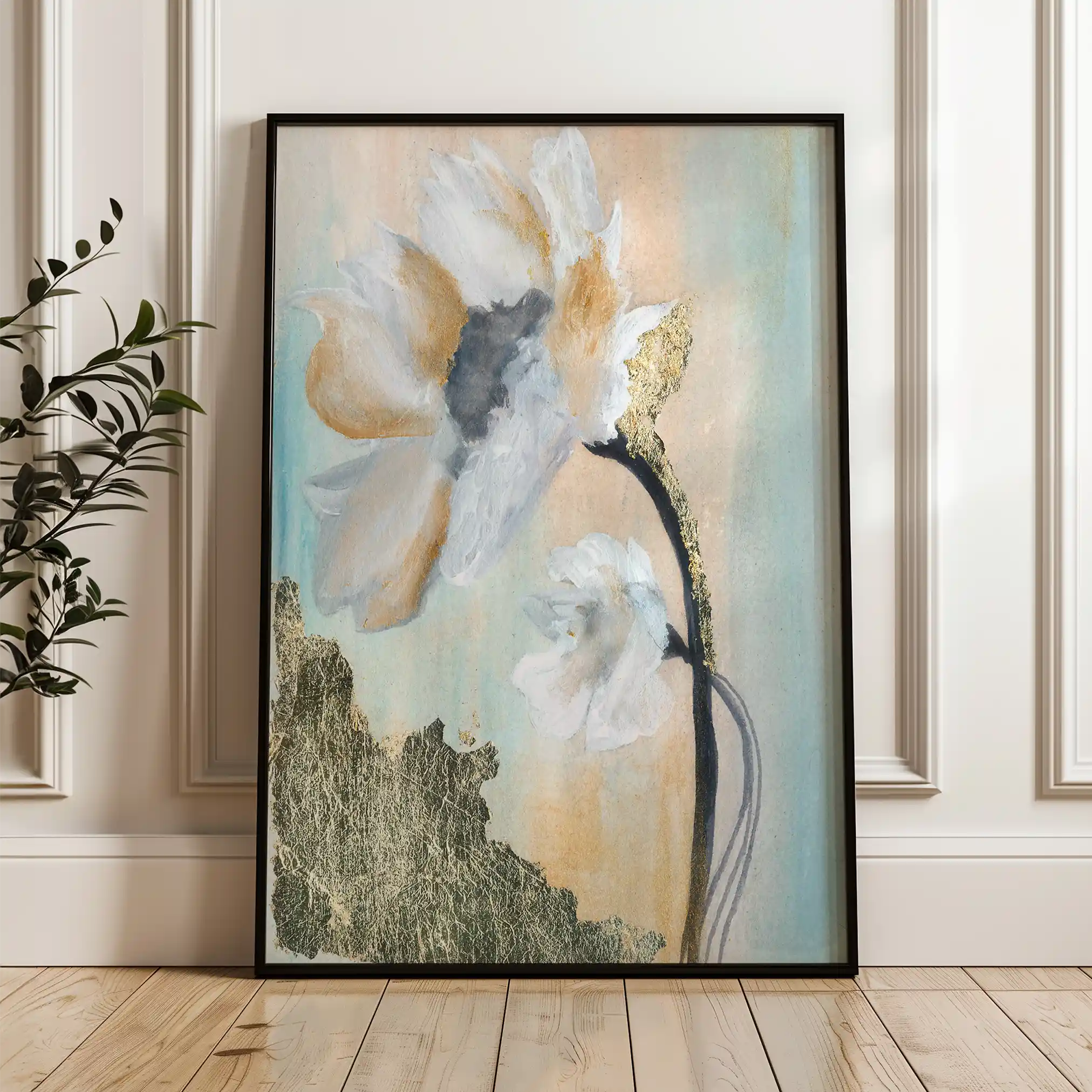 Floral 520 Canvas Art 60 x 40 cm / Black
