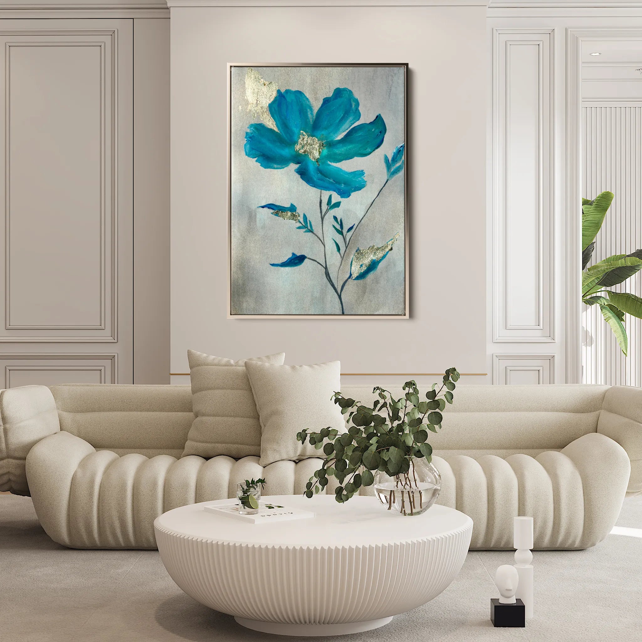 Floral 521 Canvas Art 18" x 24" / 45 x 60 cm / Black
