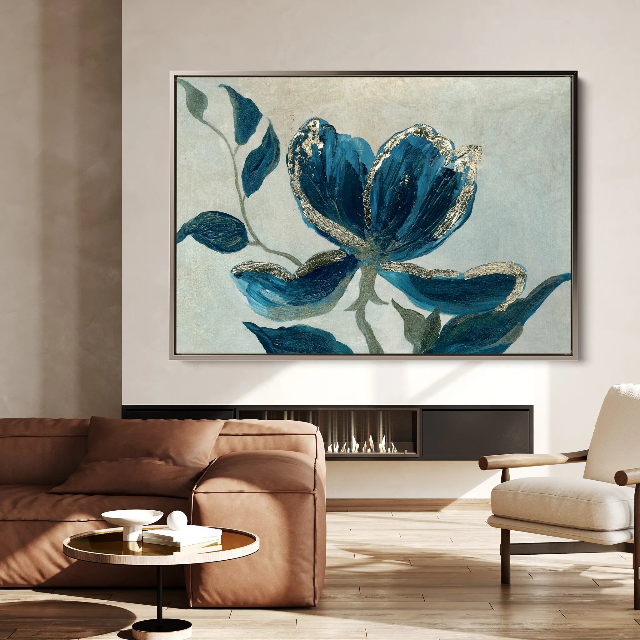 Floral 522 Canvas Art 18" x 24" / 45 x 60 cm / Black
