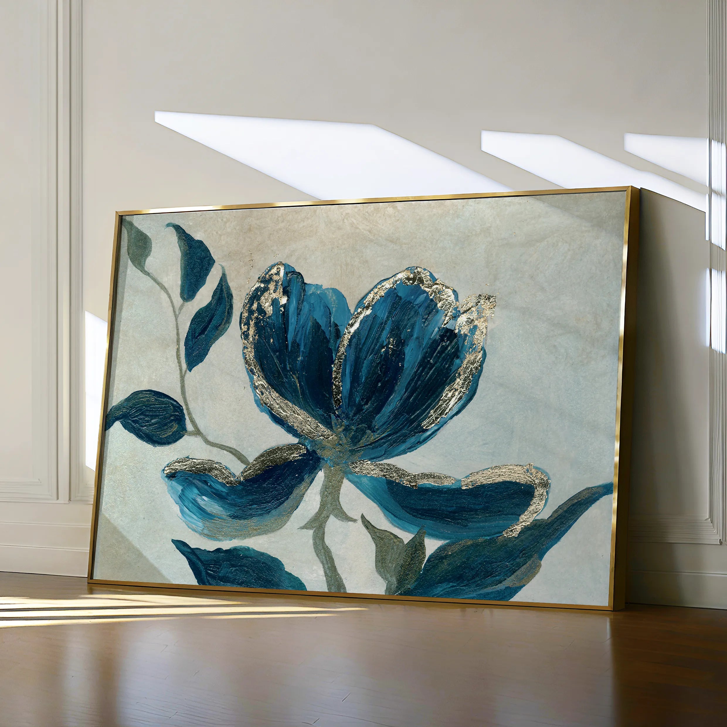 Floral 522 Canvas Art 18" x 24" / 45 x 60 cm / Black