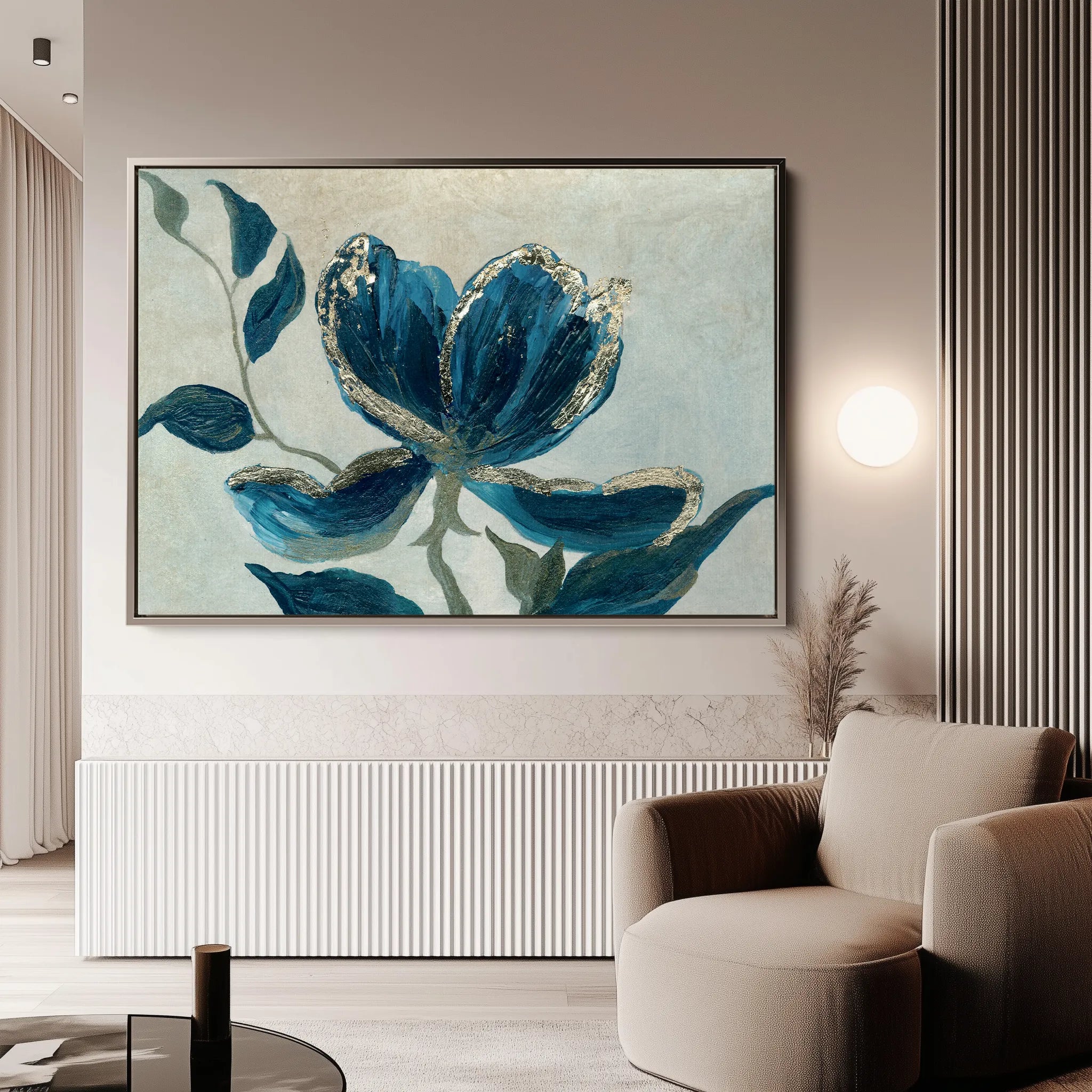 Floral 522 Canvas Art 18" x 24" / 45 x 60 cm / Black