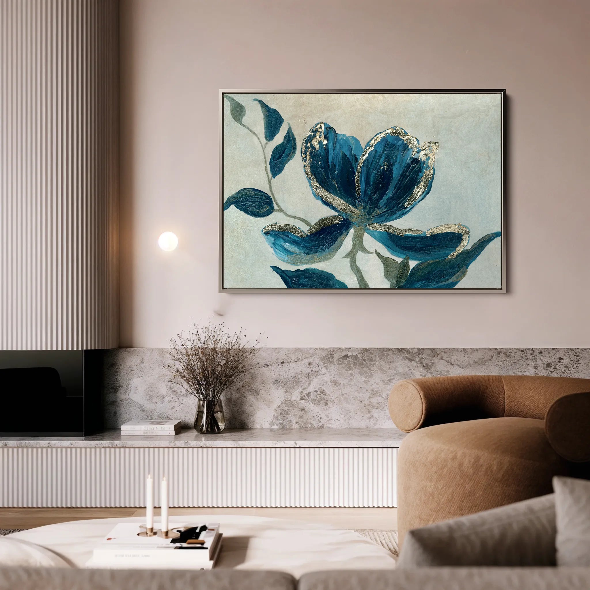 Floral 522 Canvas Art 18" x 24" / 45 x 60 cm / Black